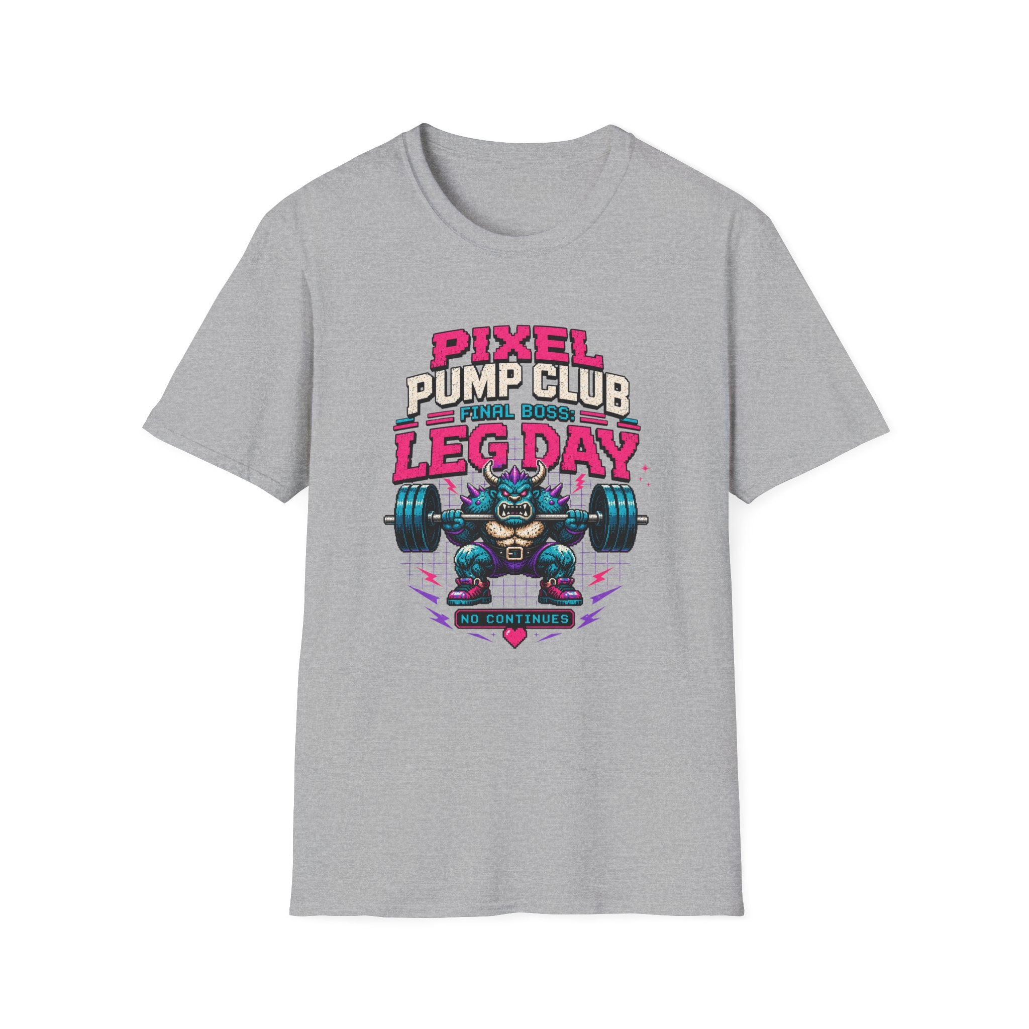 Leg Day T‑Shirt - "Pixel Pump Club Final Boss" Gamer Gym Tee