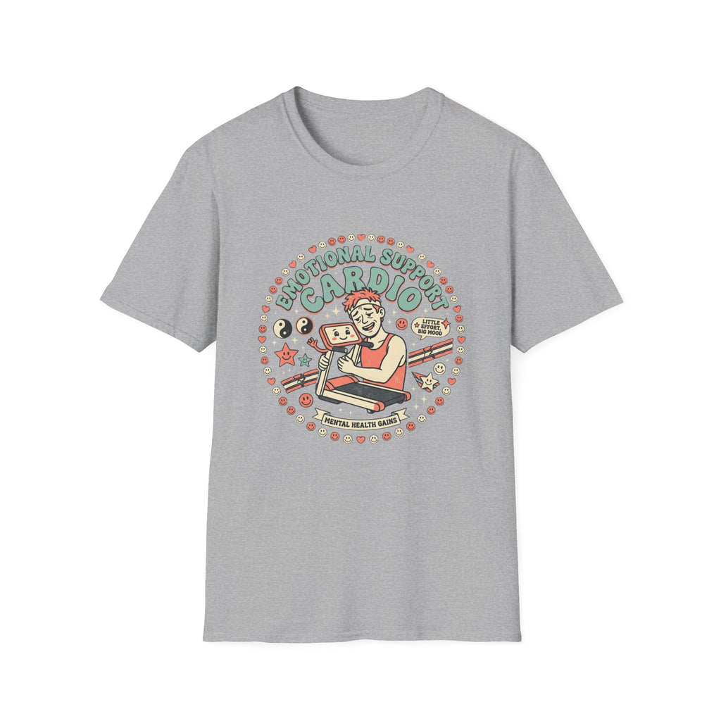 Emotional Support Cardio T-Shirt - Funny Gym Workout Tee