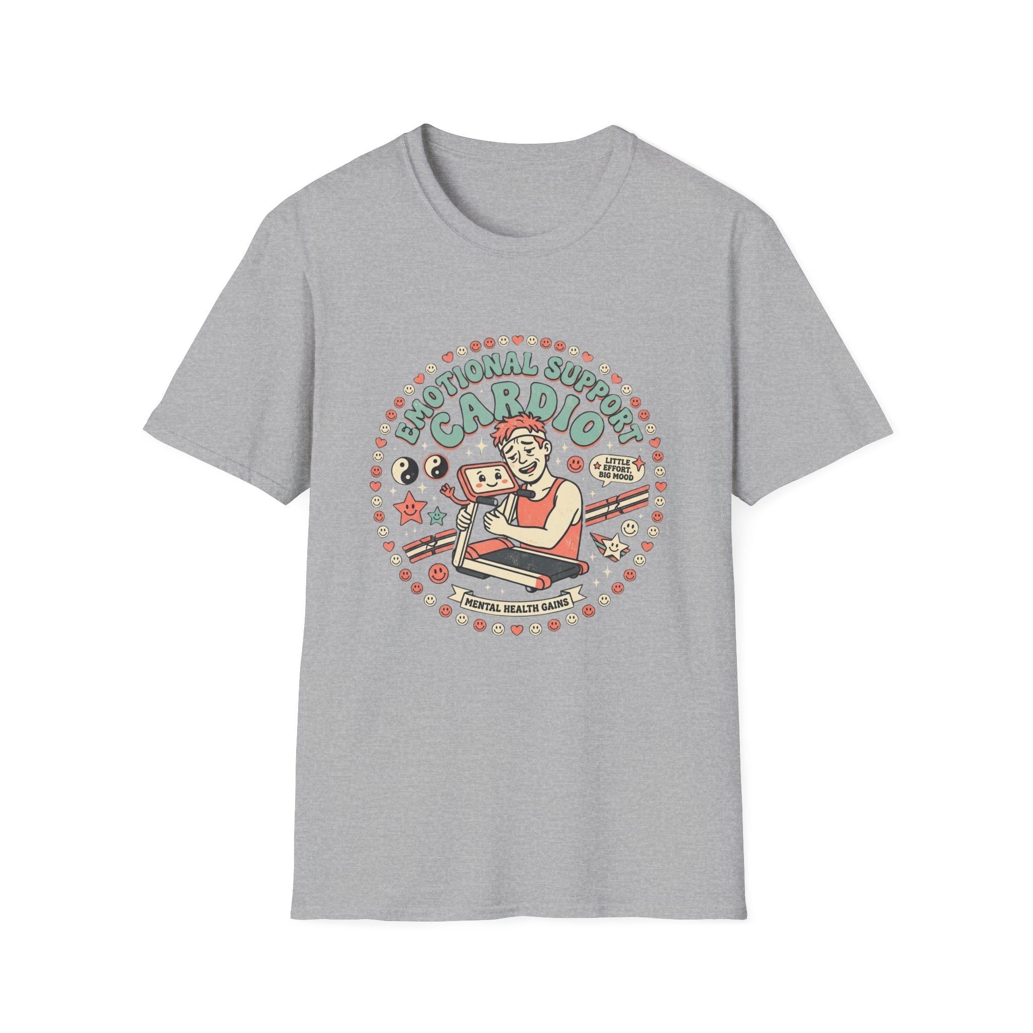 Emotional Support Cardio T-Shirt - Funny Gym Workout Tee
