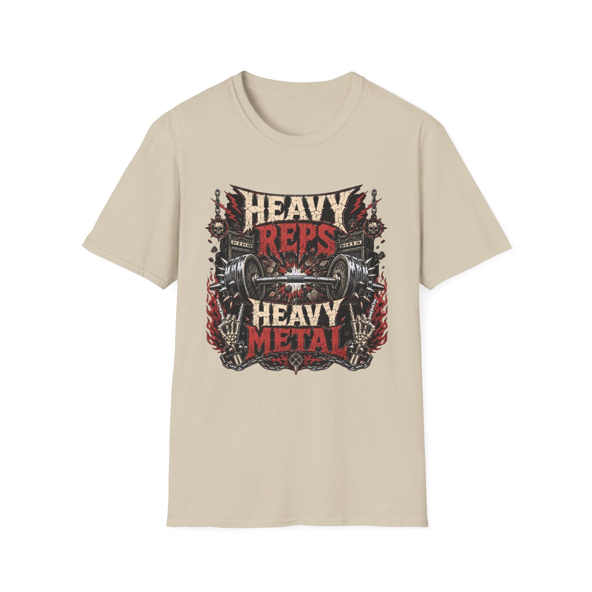 Heavy Reps Heavy Metal T-Shirt - Weightlifting Gym Tee