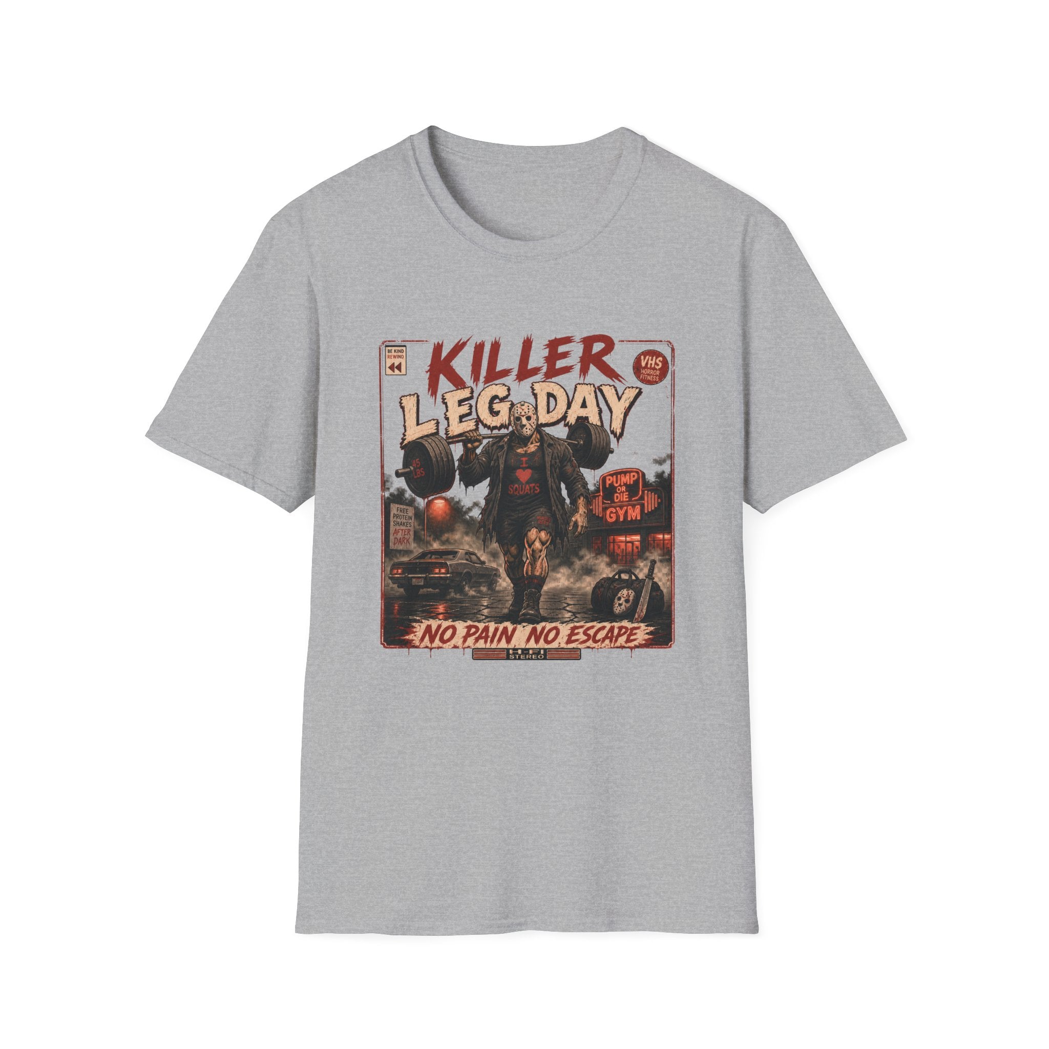 Killer Leg Day T-Shirt  "No Pain, No Escape" Gym Workout Tee
