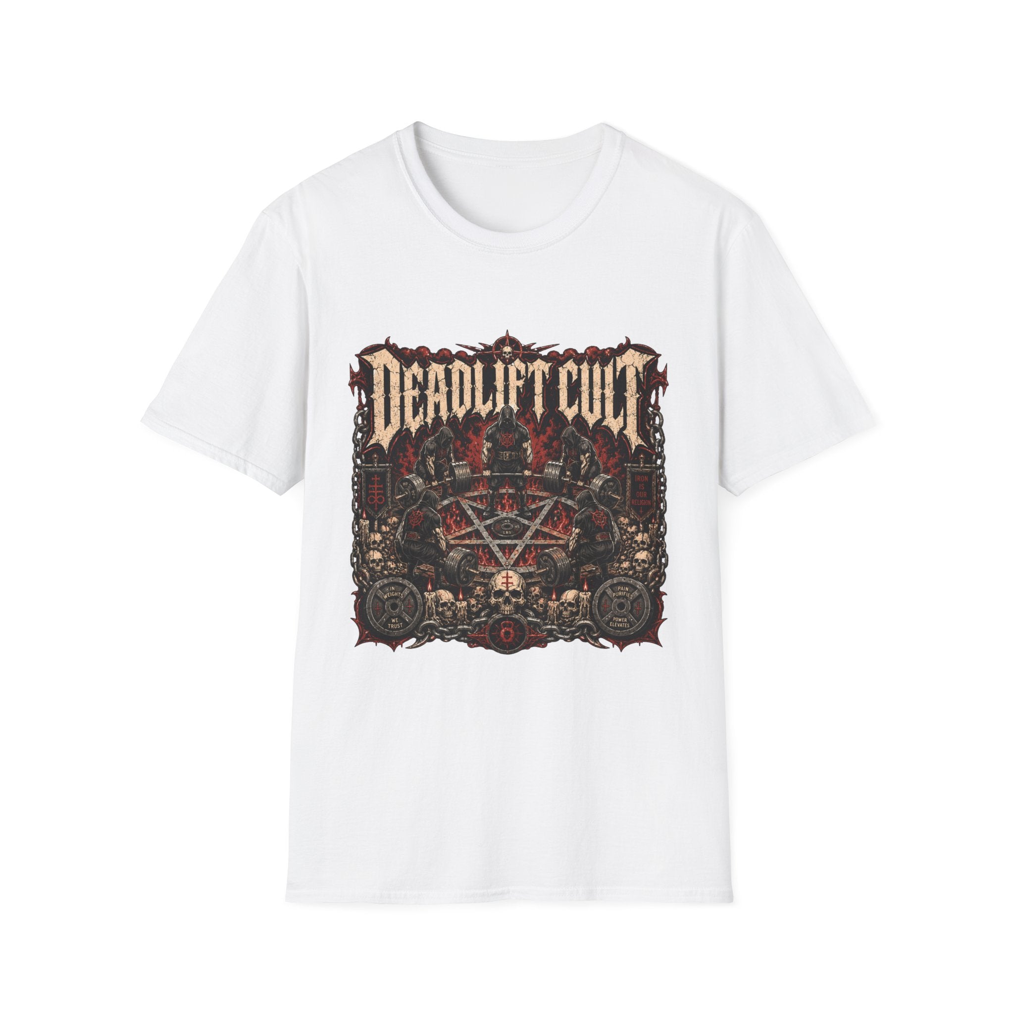 Deadlift Cult T-Shirt - Heavy Metal Gym Tee for Weightlifting Fans