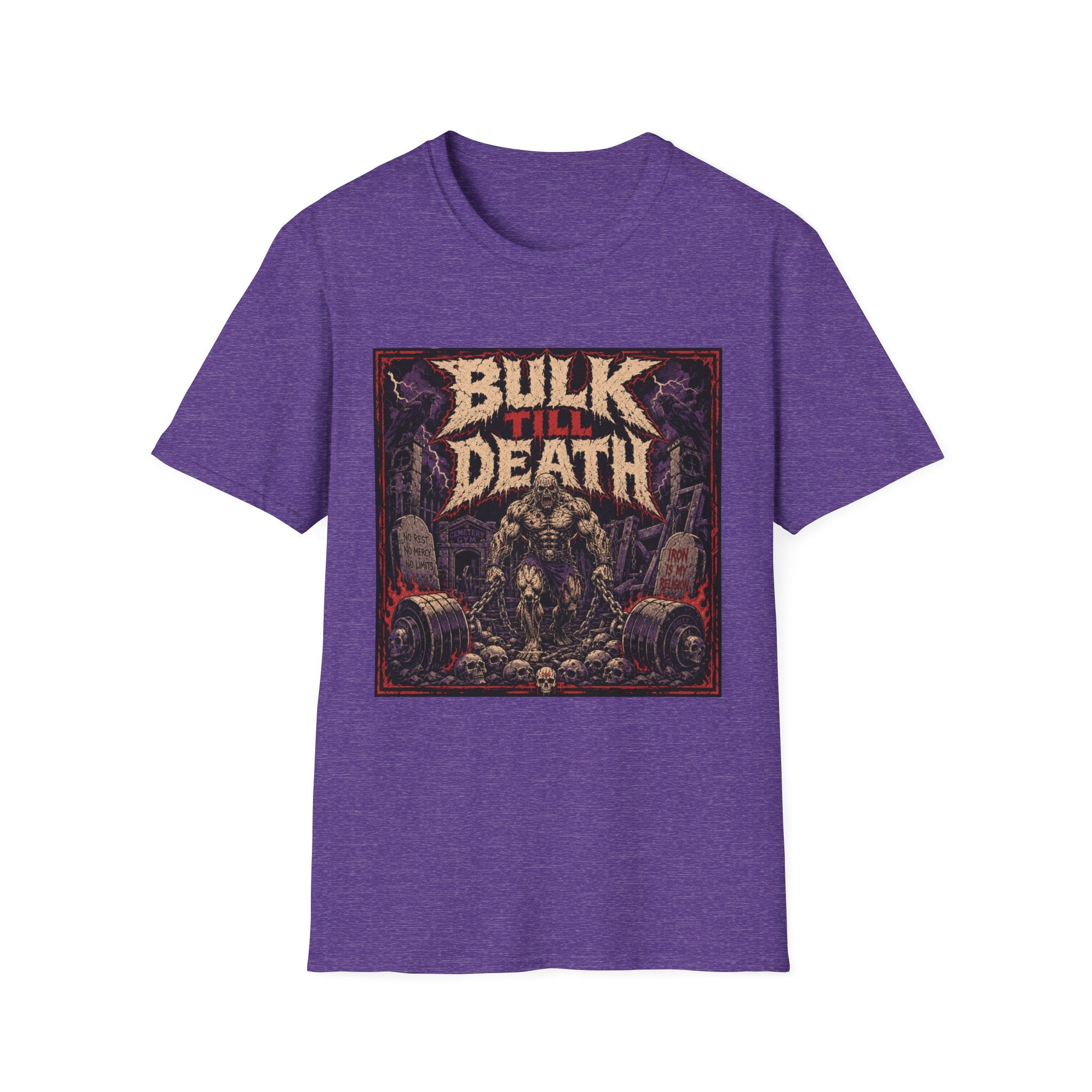 Bulk Till Death T-Shirt - Heavy Metal Gym Workout Tee