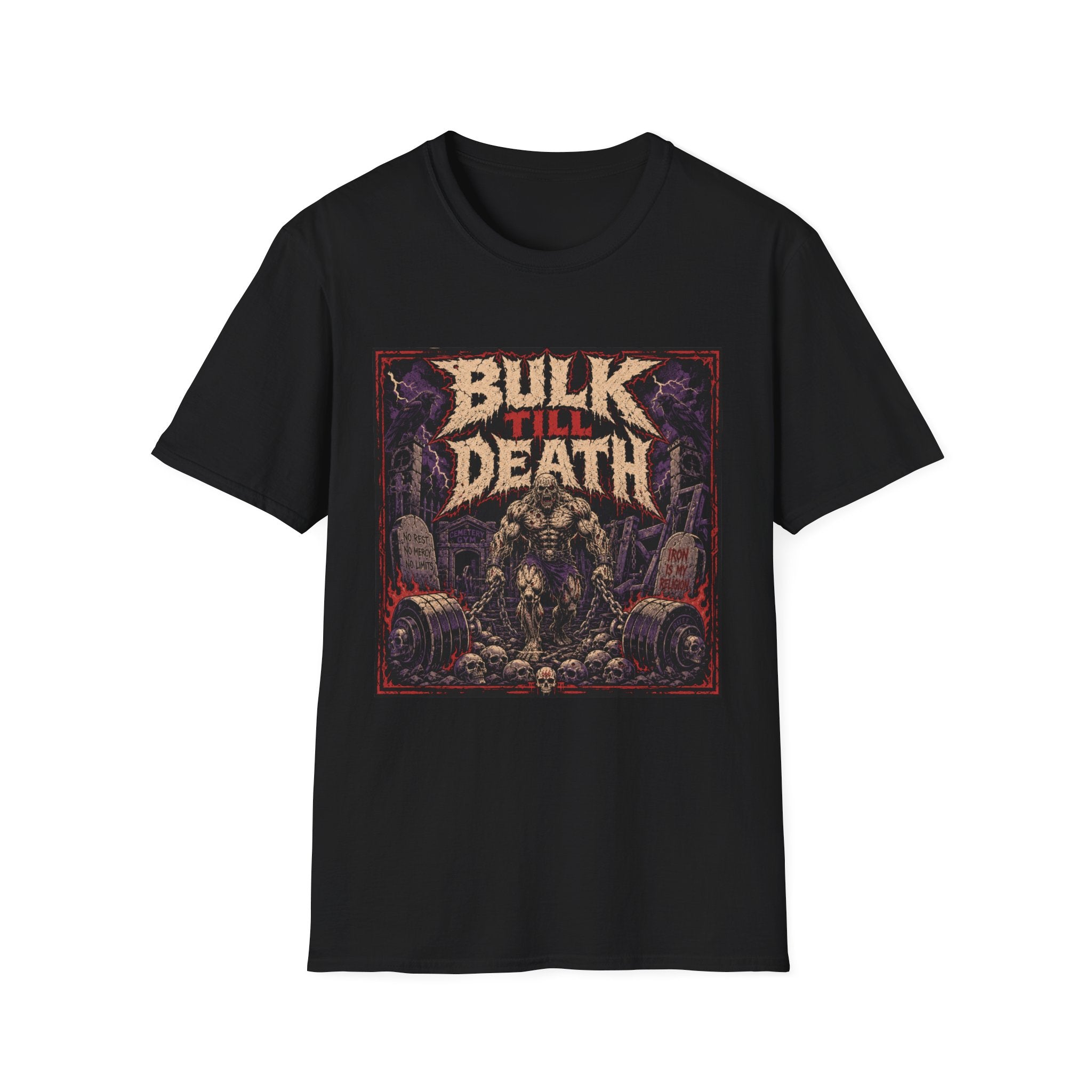 Bulk Till Death T-Shirt - Heavy Metal Gym Workout Tee
