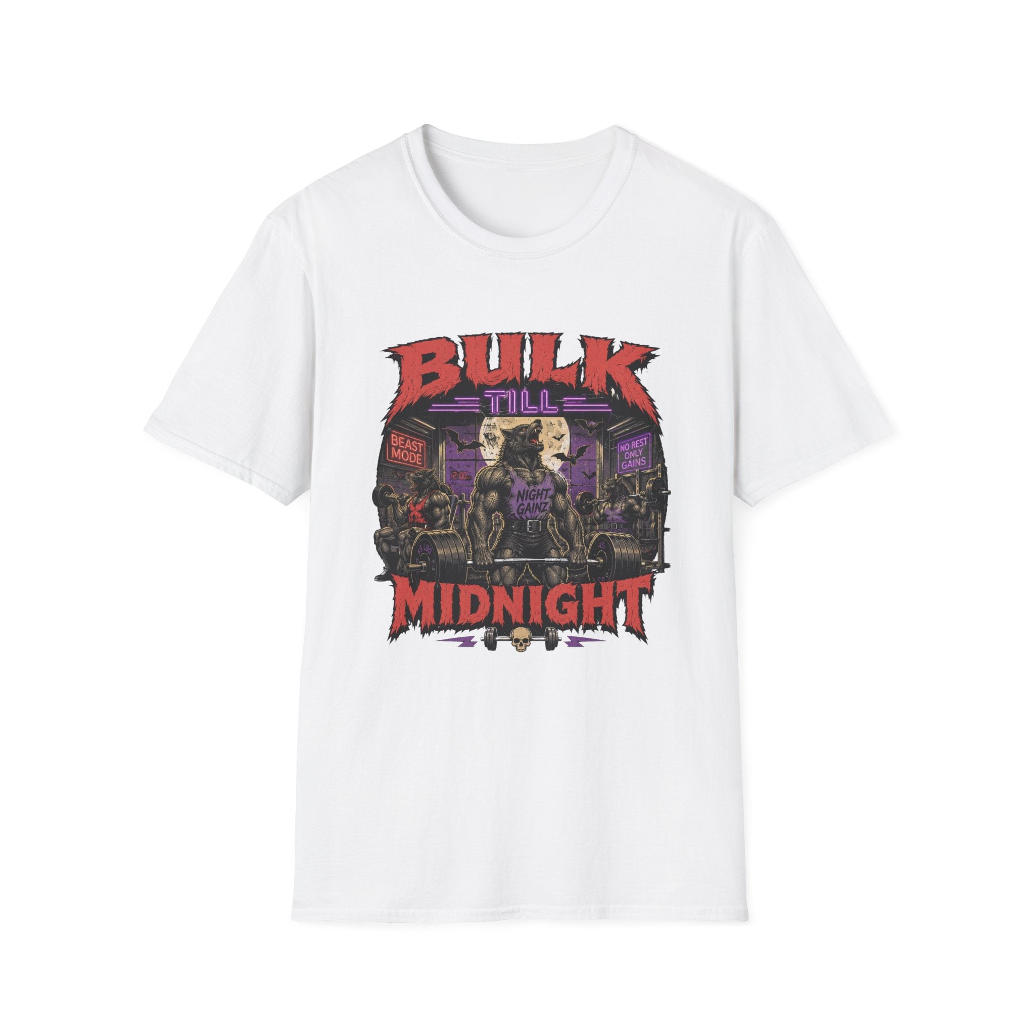 Bulk Till Midnight T-Shirt - Gym Beast Mode Workout Tee