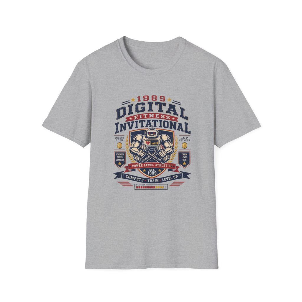 Digital Fitness Invitational T-Shirt - 1989 Retro Gamer Workout Tee