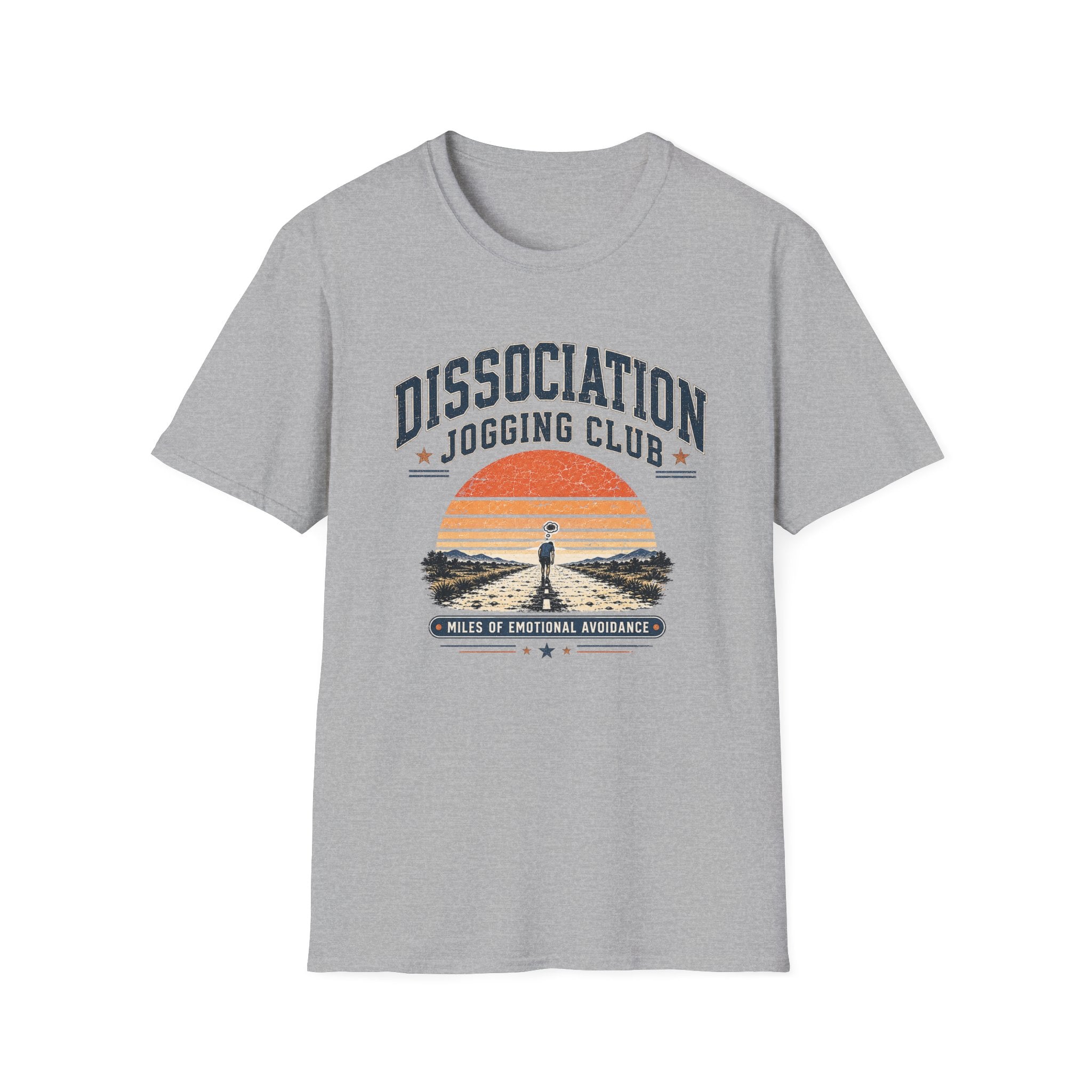 Dissociation Jogging Club T-Shirt - "Miles of Emotional Avoidance"