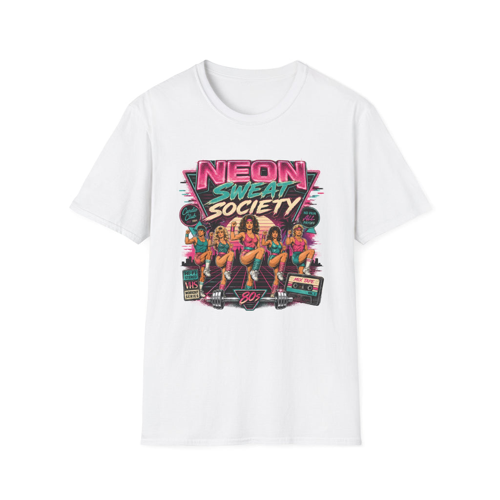 Neon Sweat Society T-Shirt - 80s Retro Fitness Tee