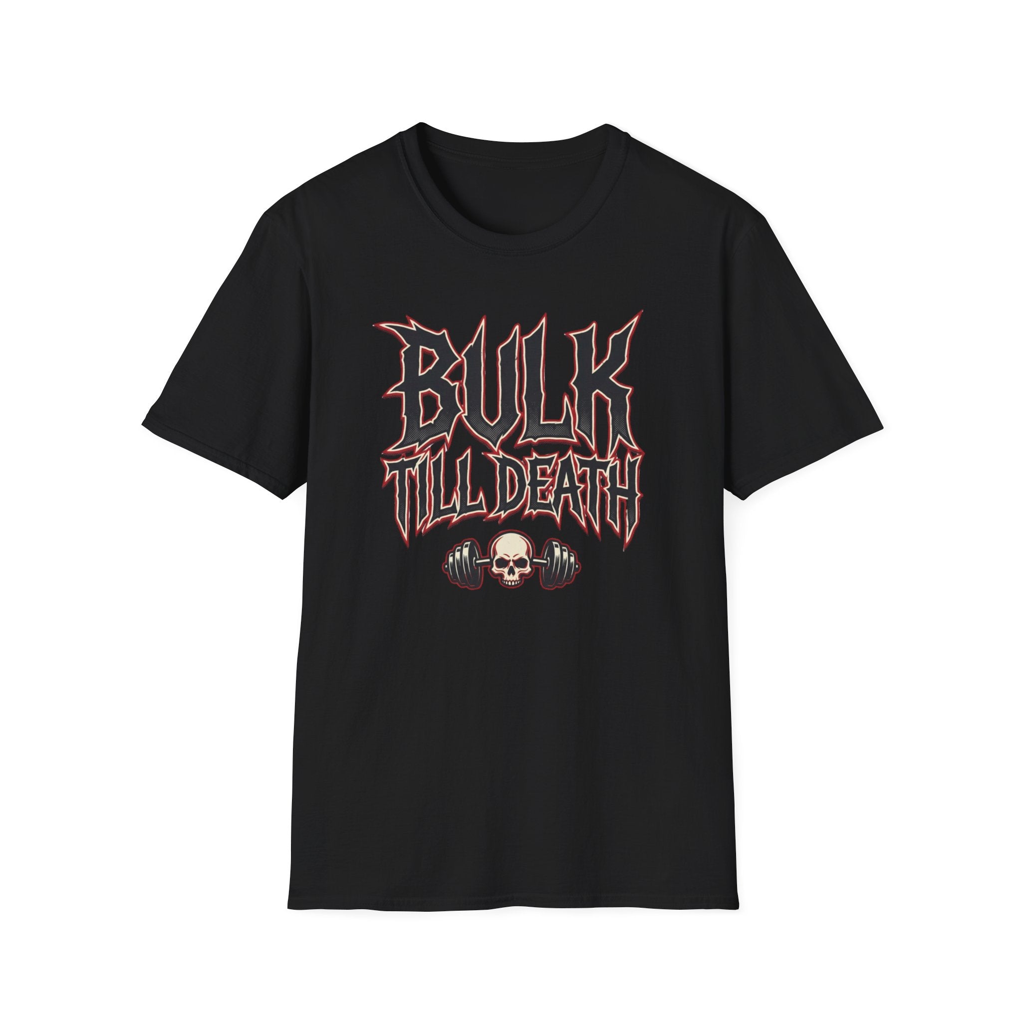 Bulk 'Til Death T-Shirt - Gym Skull Weightlifting Tee