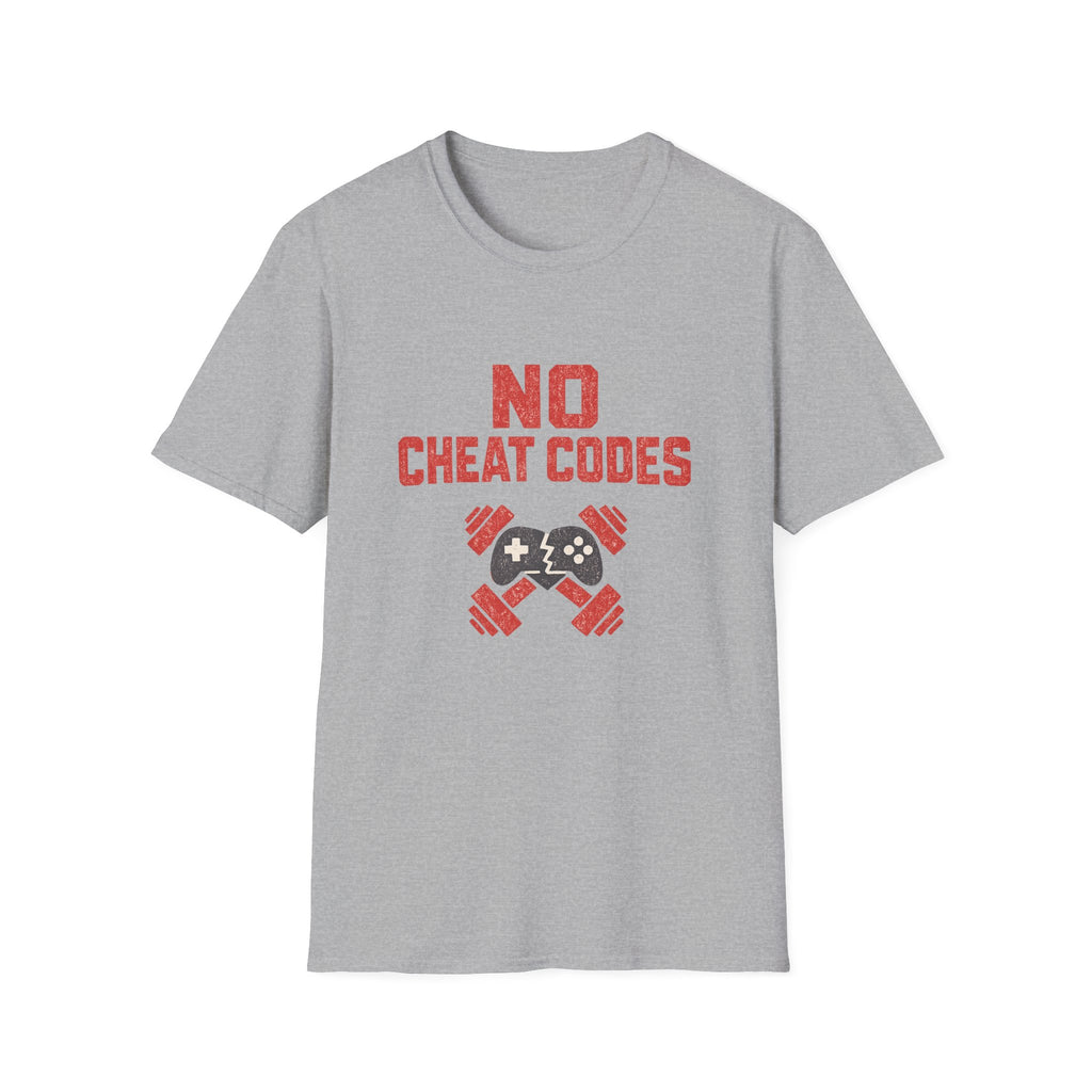 No Cheat Codes T-Shirt - Gamer & Fitness Mashup Tee