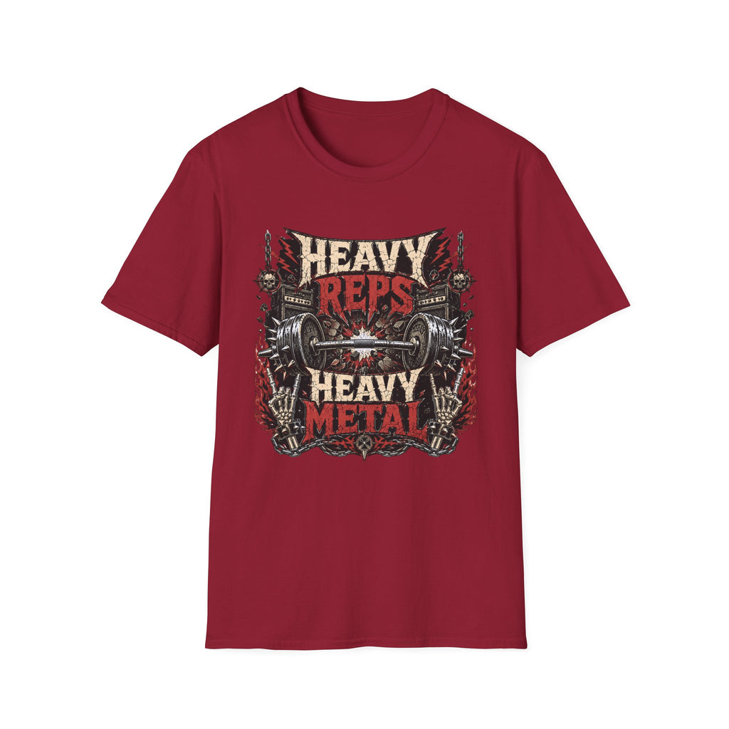 Heavy Reps Heavy Metal T-Shirt - Weightlifting Gym Tee