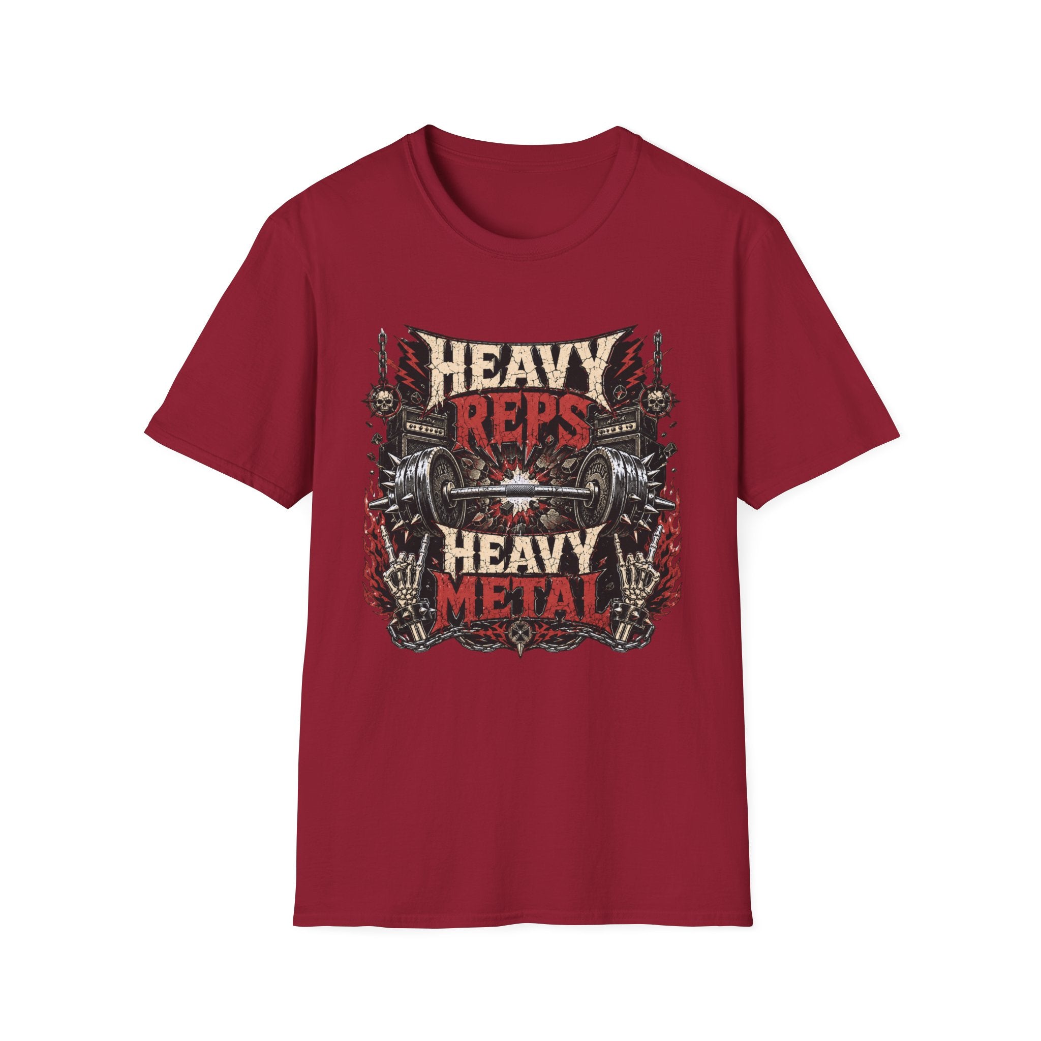Heavy Reps Heavy Metal T-Shirt - Weightlifting Gym Tee