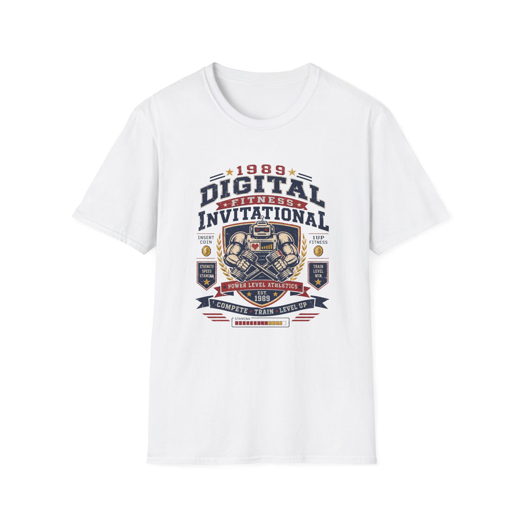 Digital Fitness Invitational T-Shirt - 1989 Retro Gamer Workout Tee
