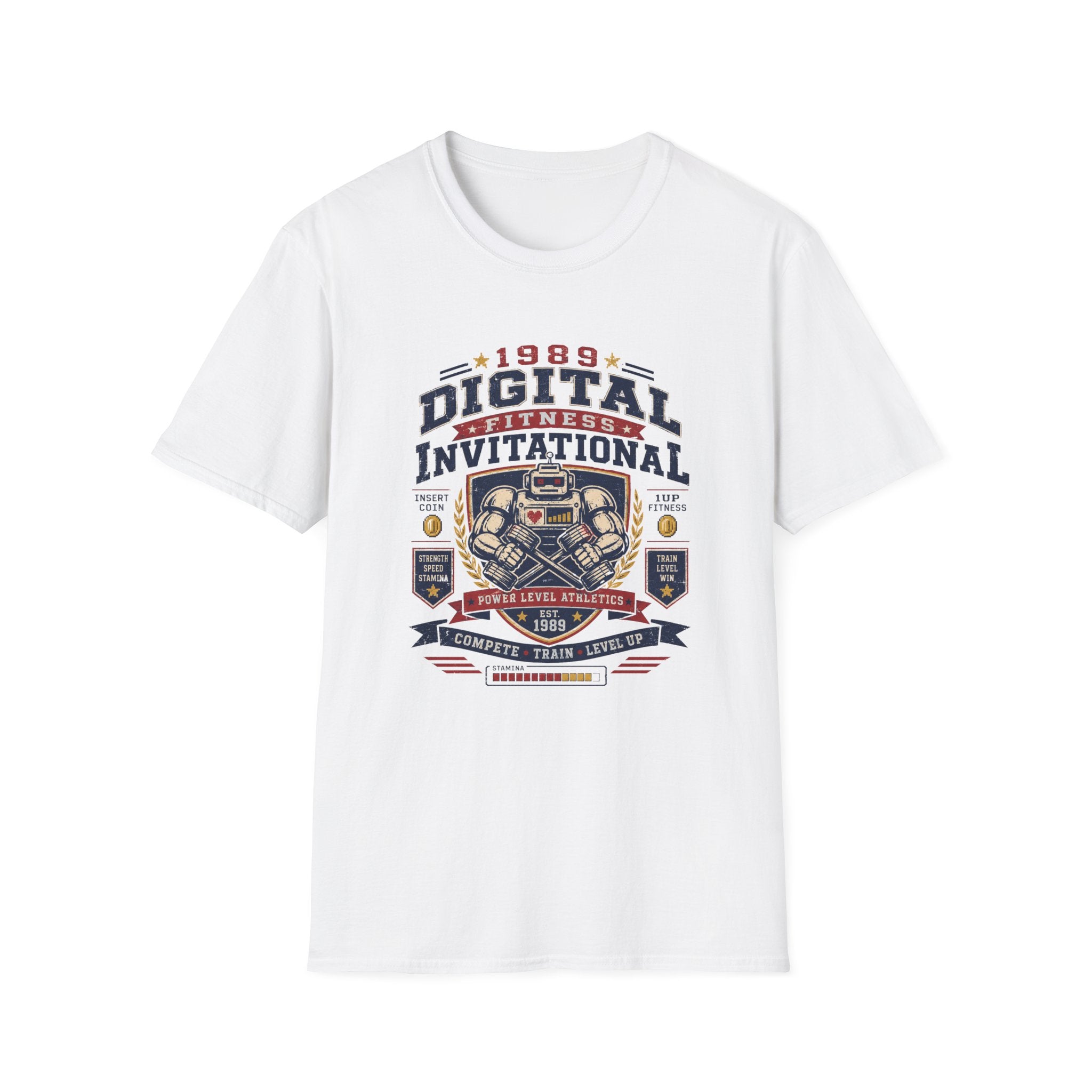 Digital Fitness Invitational T-Shirt - 1989 Retro Gamer Workout Tee