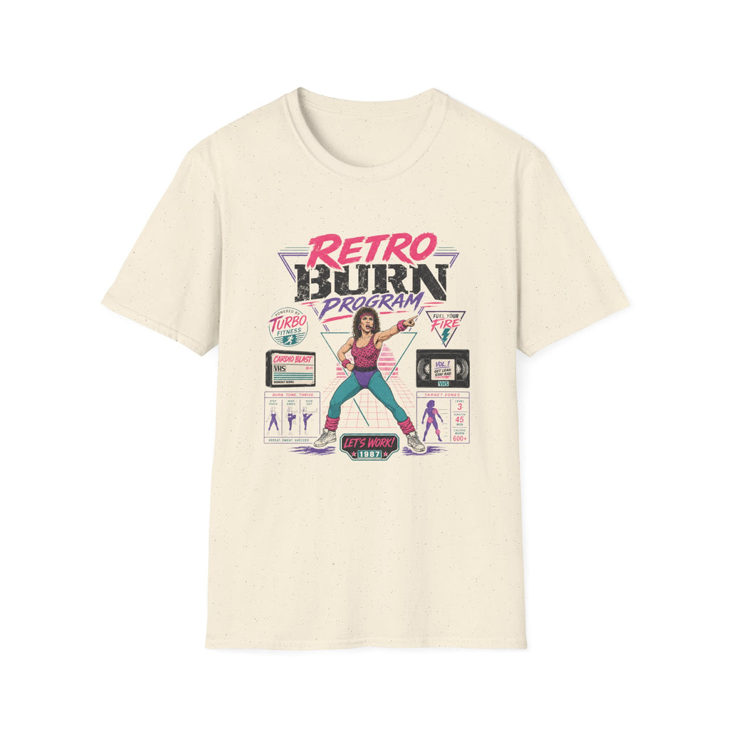 Retro Burn Program T-Shirt - 80s Vintage Aerobics Fitness Tee