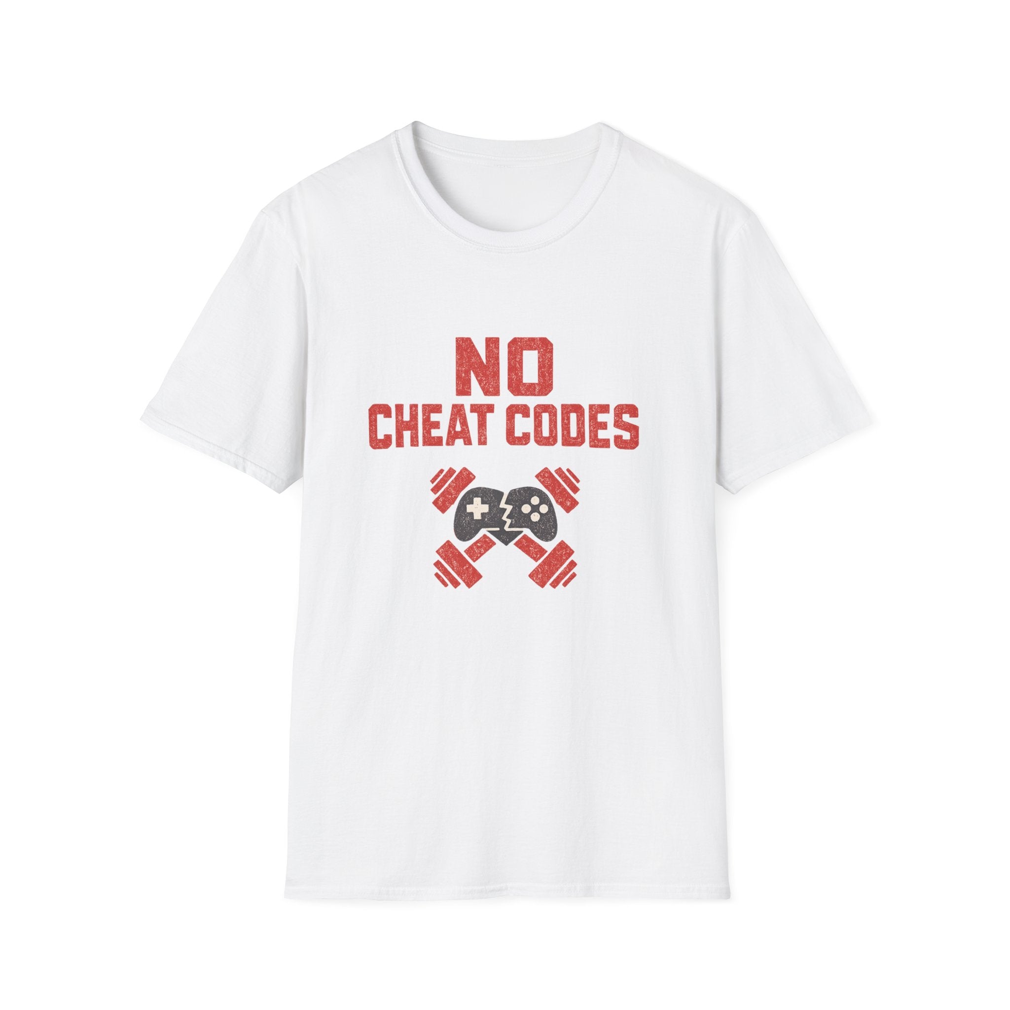 No Cheat Codes T-Shirt - Gamer & Fitness Mashup Tee