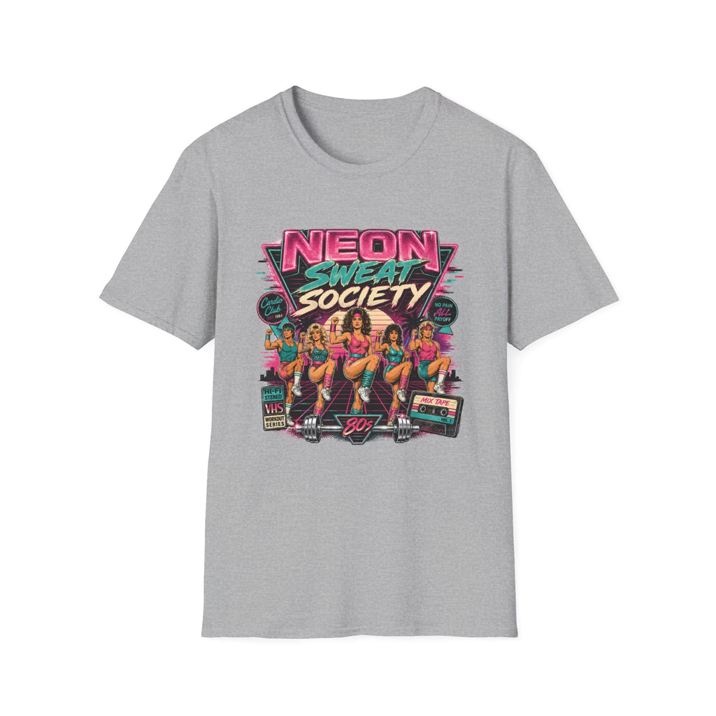 Neon Sweat Society T-Shirt - 80s Retro Fitness Tee