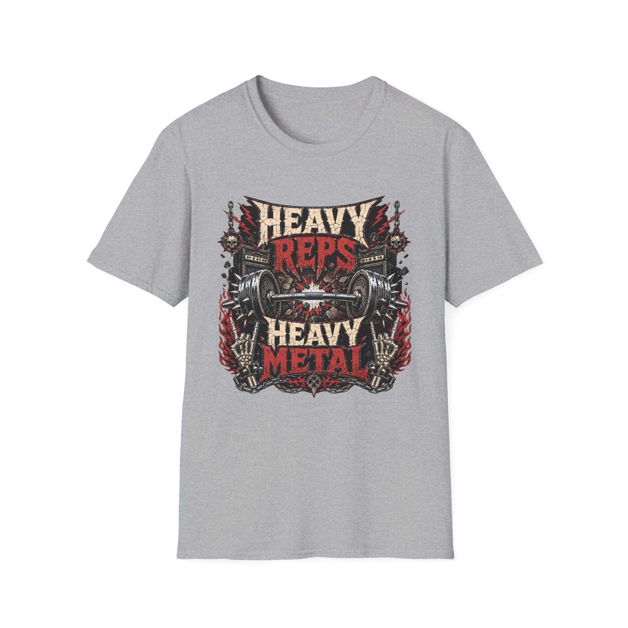 Heavy Reps Heavy Metal T-Shirt - Weightlifting Gym Tee