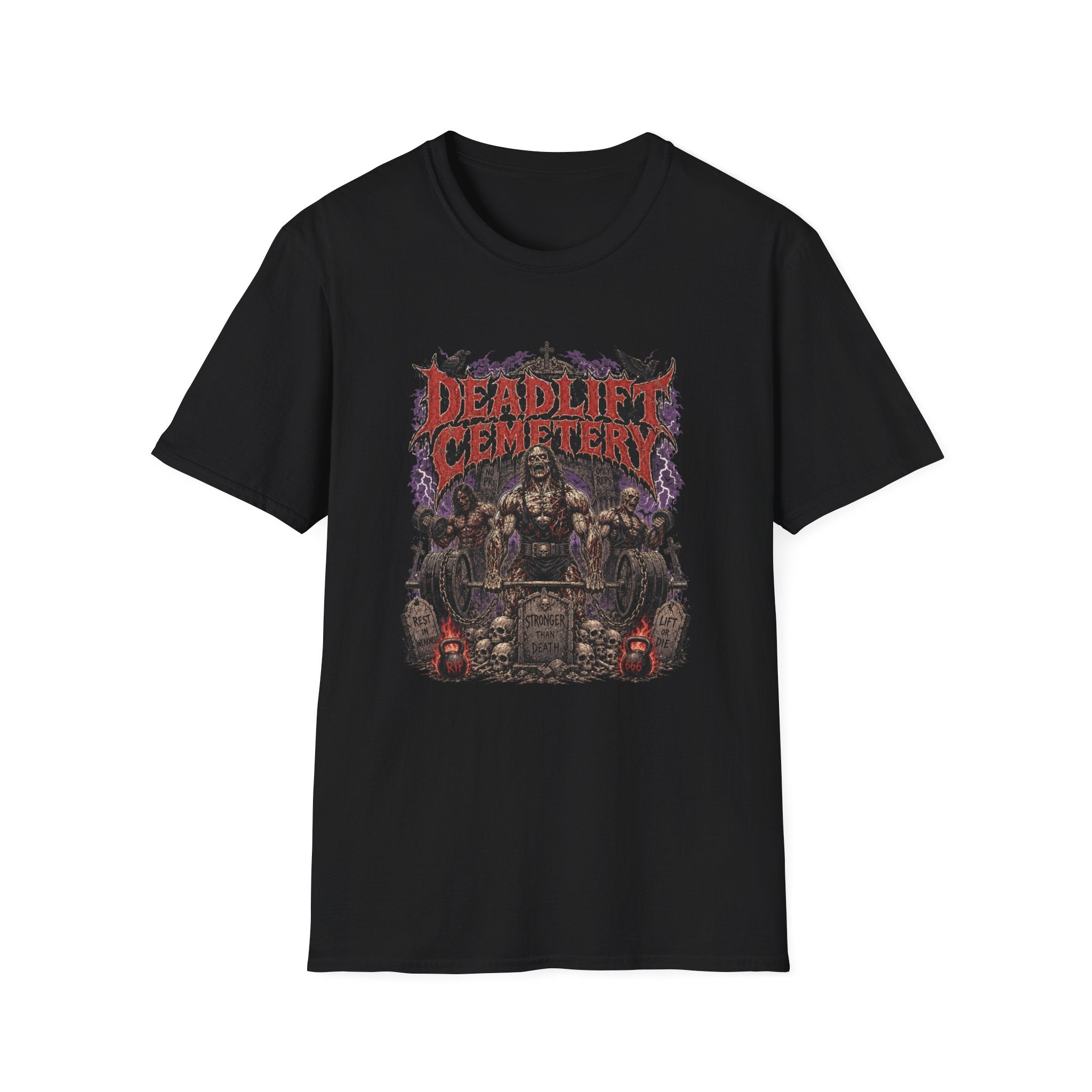 Deadlift Cemetery T-Shirt - Heavy Metal Gym Motivation Tee