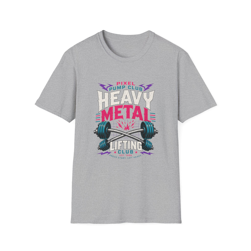 Heavy Metal Lifting Club T-Shirt - Pixel Pump Club Gym Tee
