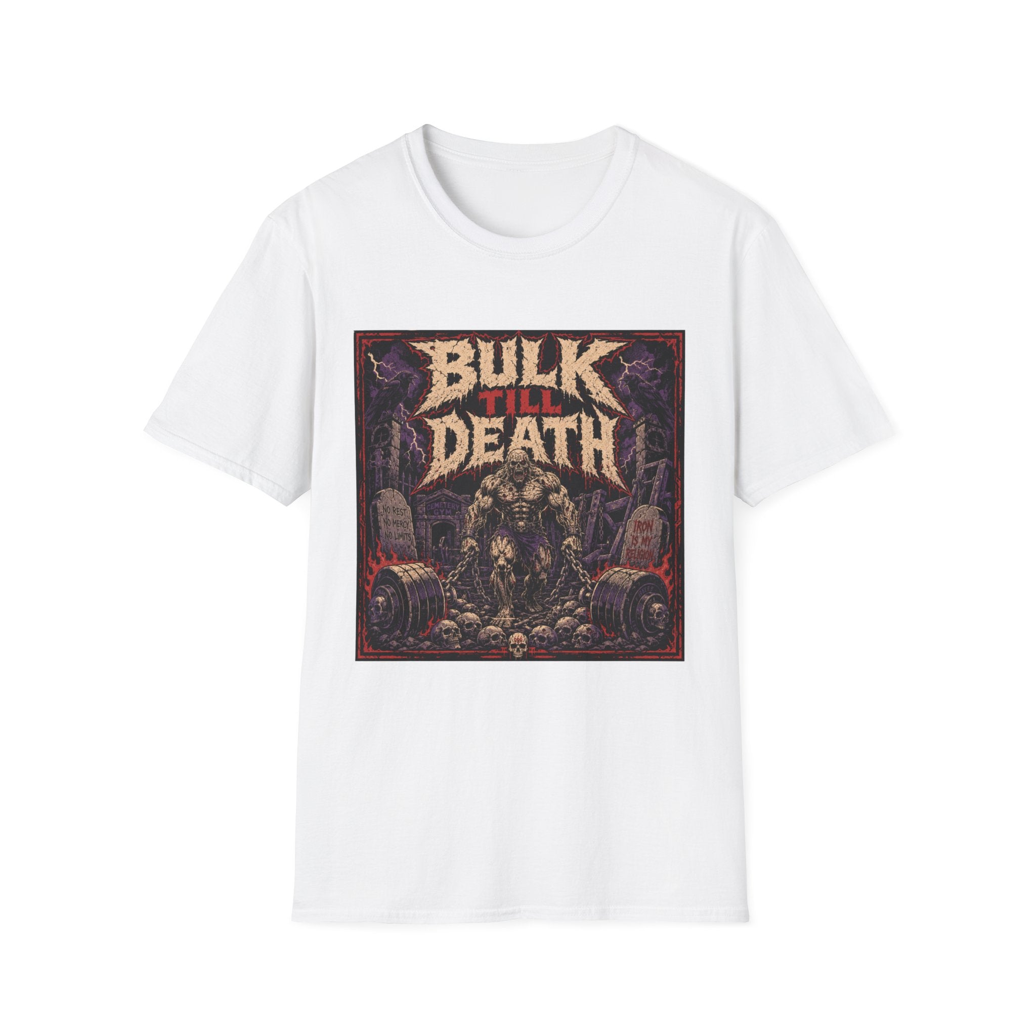 Bulk Till Death T-Shirt - Heavy Metal Gym Workout Tee