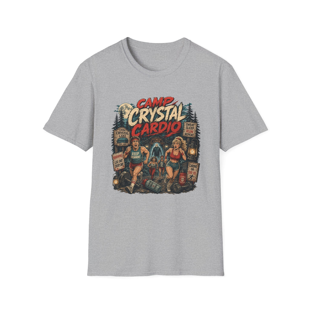 Camp Crystal Cardio T-Shirt - Retro Horror Fitness Tee