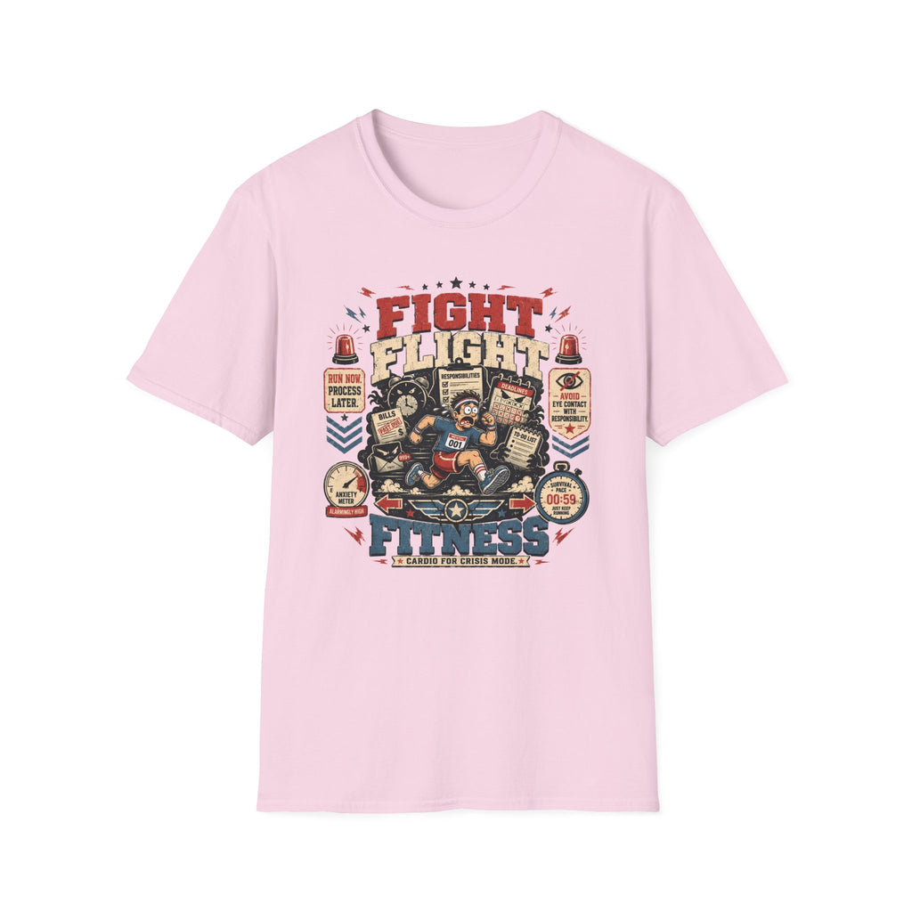 Fight Flight Fitness T-Shirt - Retro Motivational Gym Tee