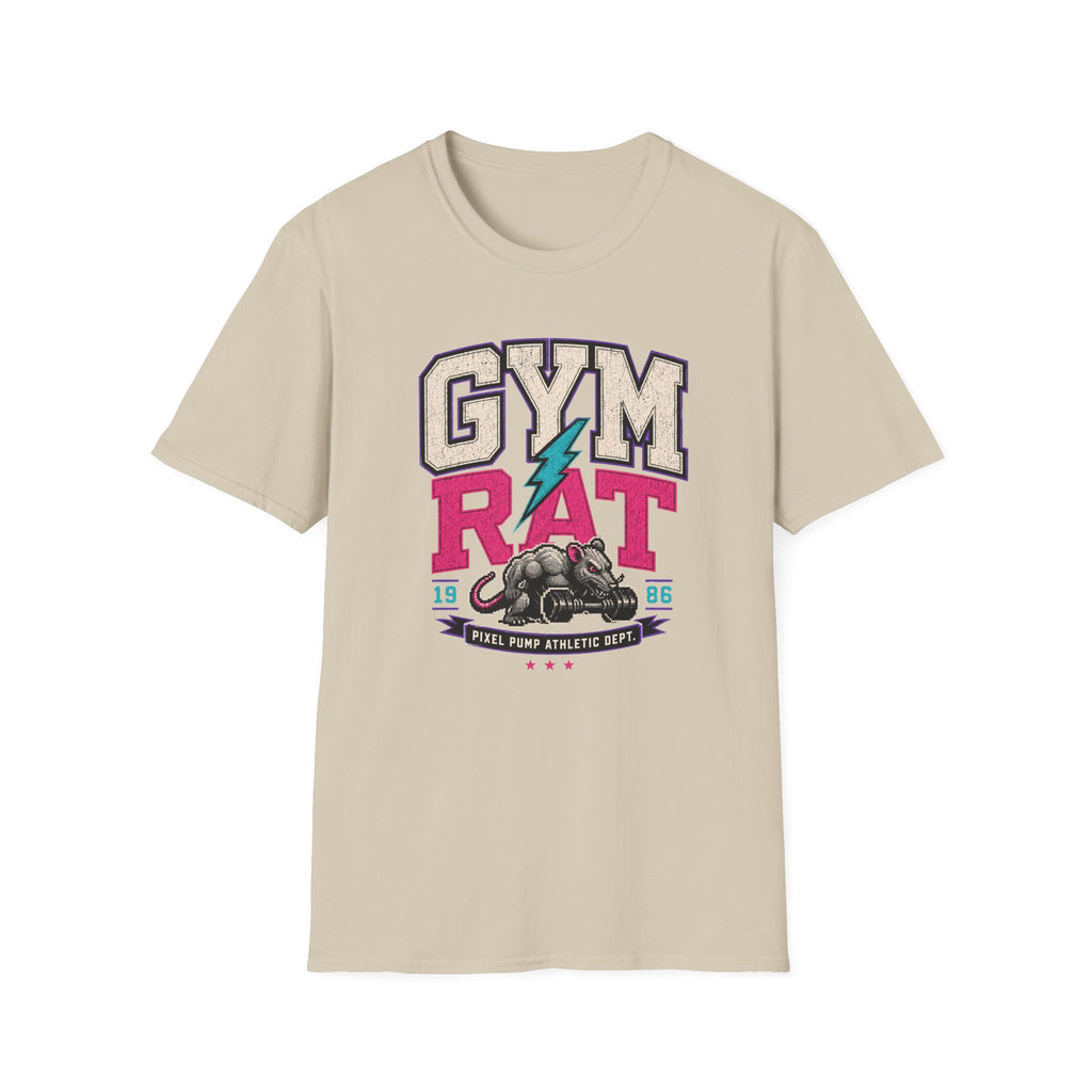 Gym Rat T‑Shirt - Retro Lightning Fitness Tee for Gym Lovers