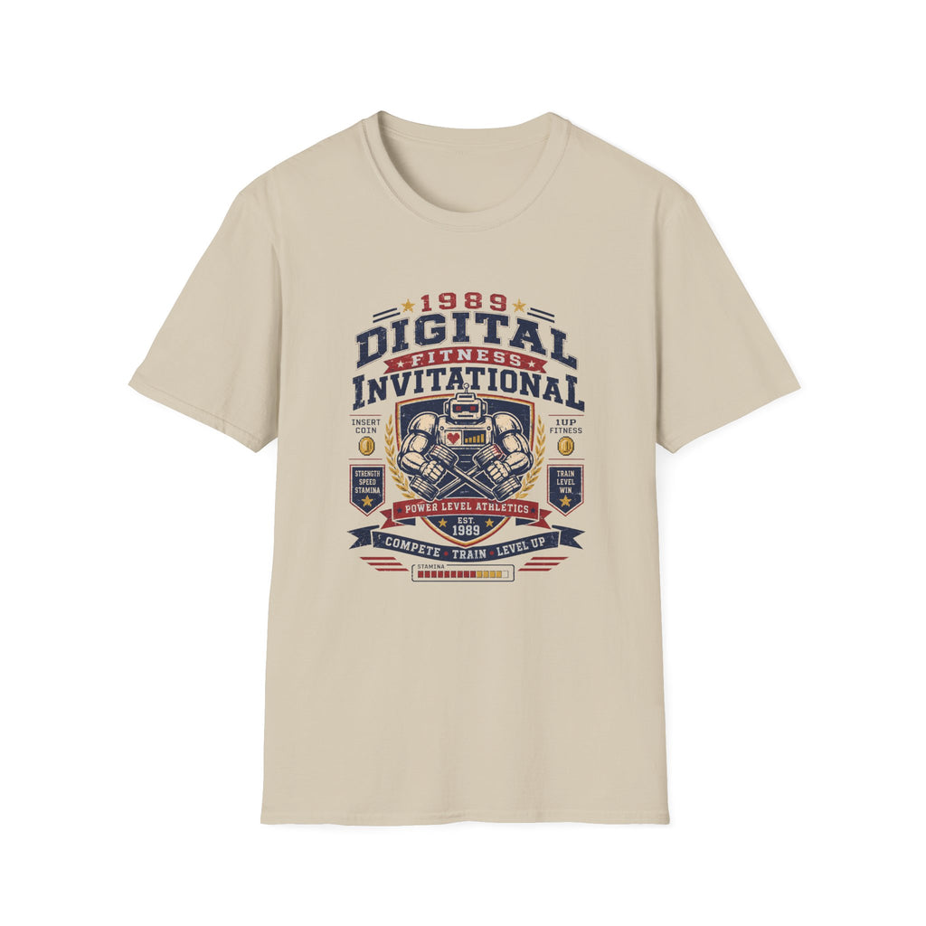 Digital Fitness Invitational T-Shirt - 1989 Retro Gamer Workout Tee
