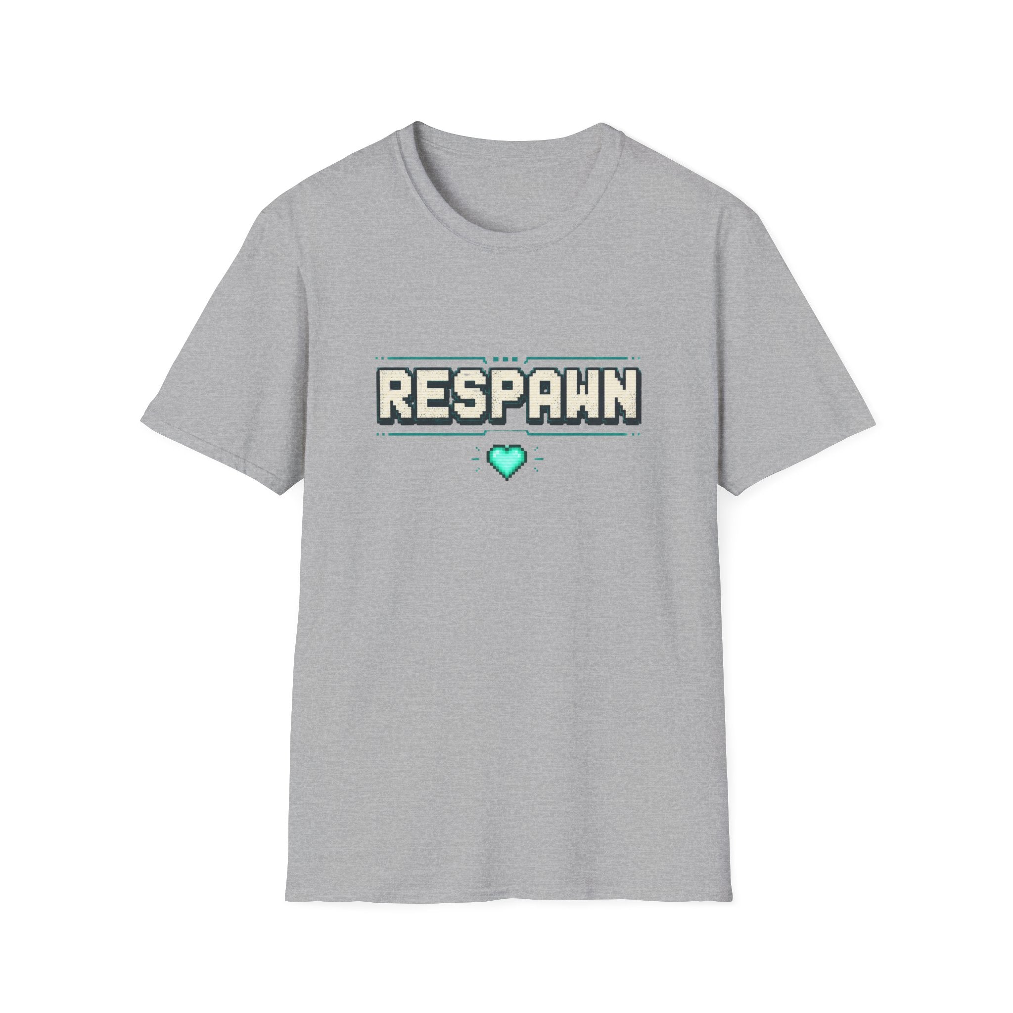 Respawn Gamer T-Shirt - Retro Pixel Heart Gaming Tee