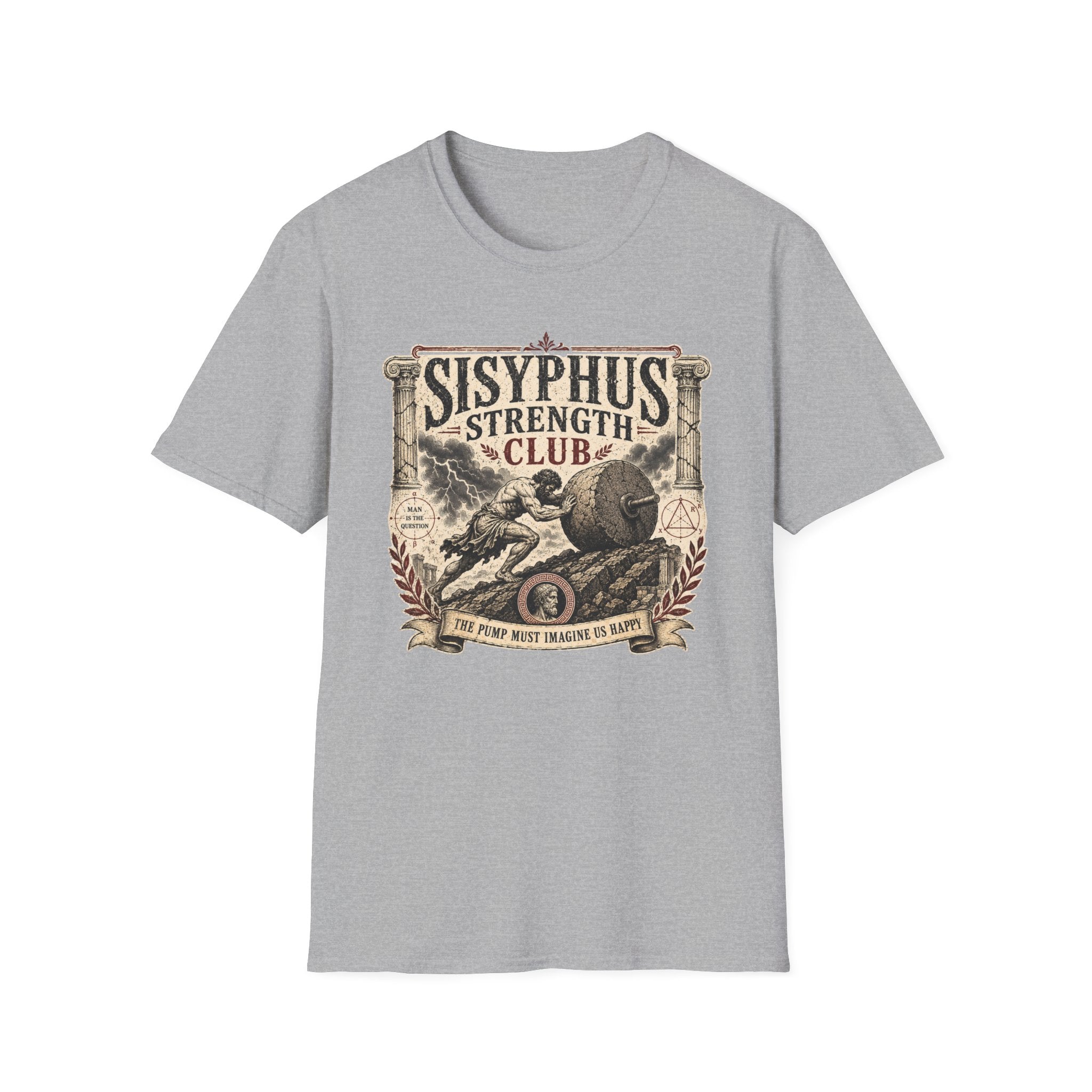 Sisyphus Strength Club T-Shirt - Mythology Gym Motivation Tee