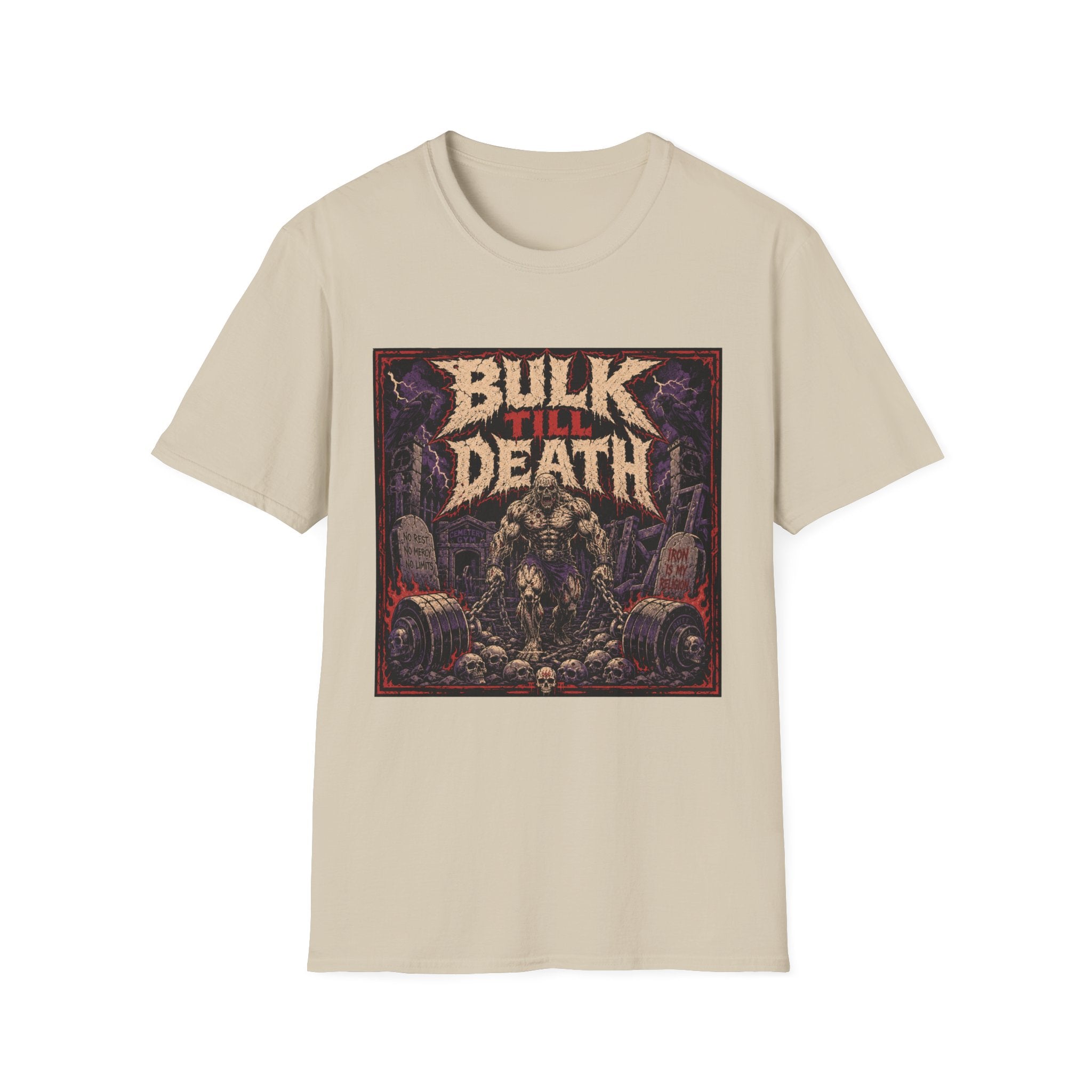 Bulk Till Death T-Shirt - Heavy Metal Gym Workout Tee