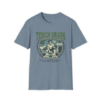 Retro Athletic 'Touch Grass' Graphic Tee for Gamers & Introverts