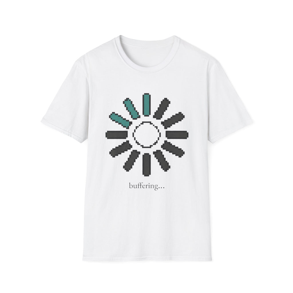 Loading Sun Pixel Tee - "buffering..." Retro Tech Graphic T-Shirt