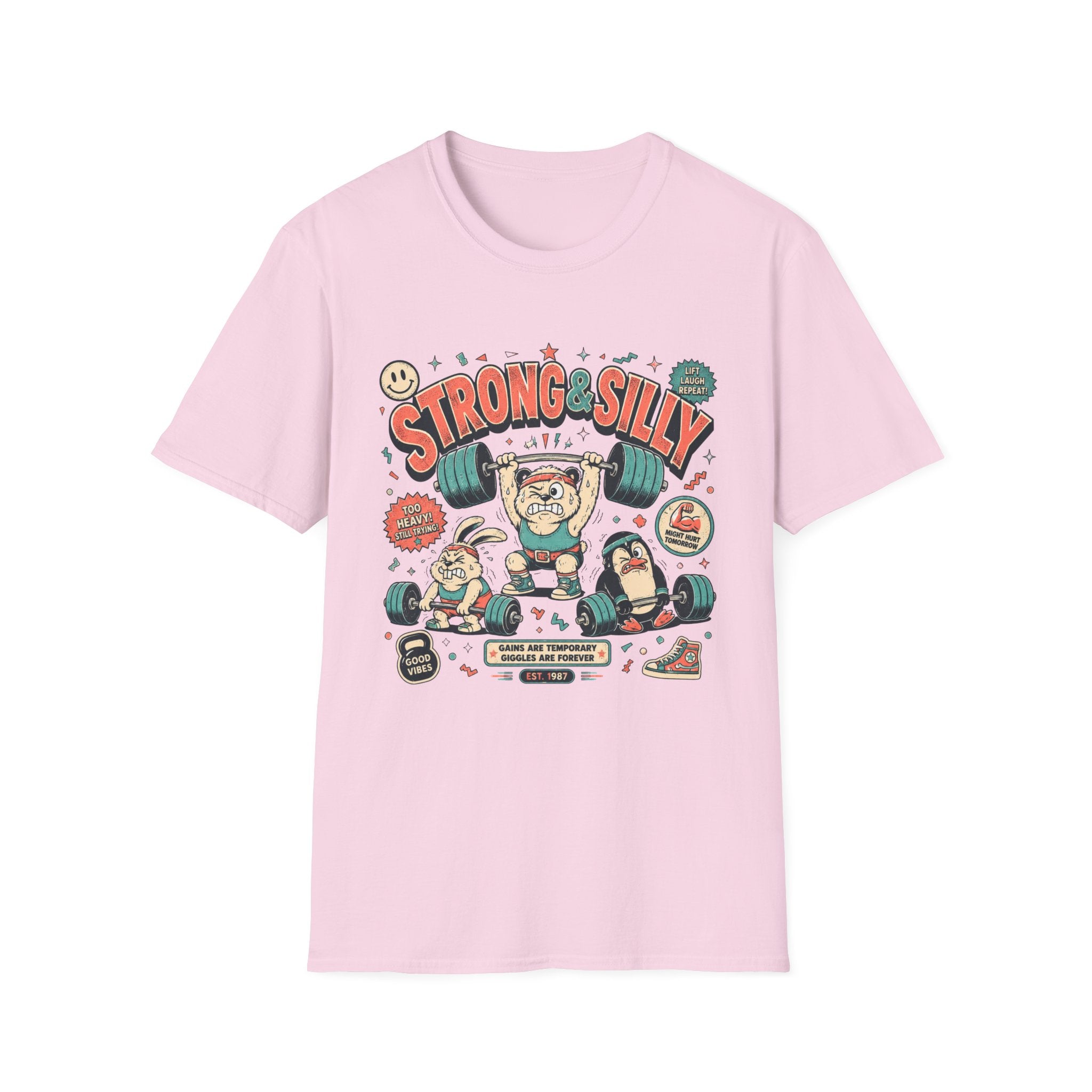 Strong & Silly T-Shirt - Cute Weightlifting Fitness Tee