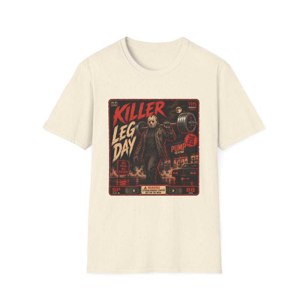 Killer Leg Day T-Shirt - Retro Horror Gym Tee ("Killer Leg Day")
