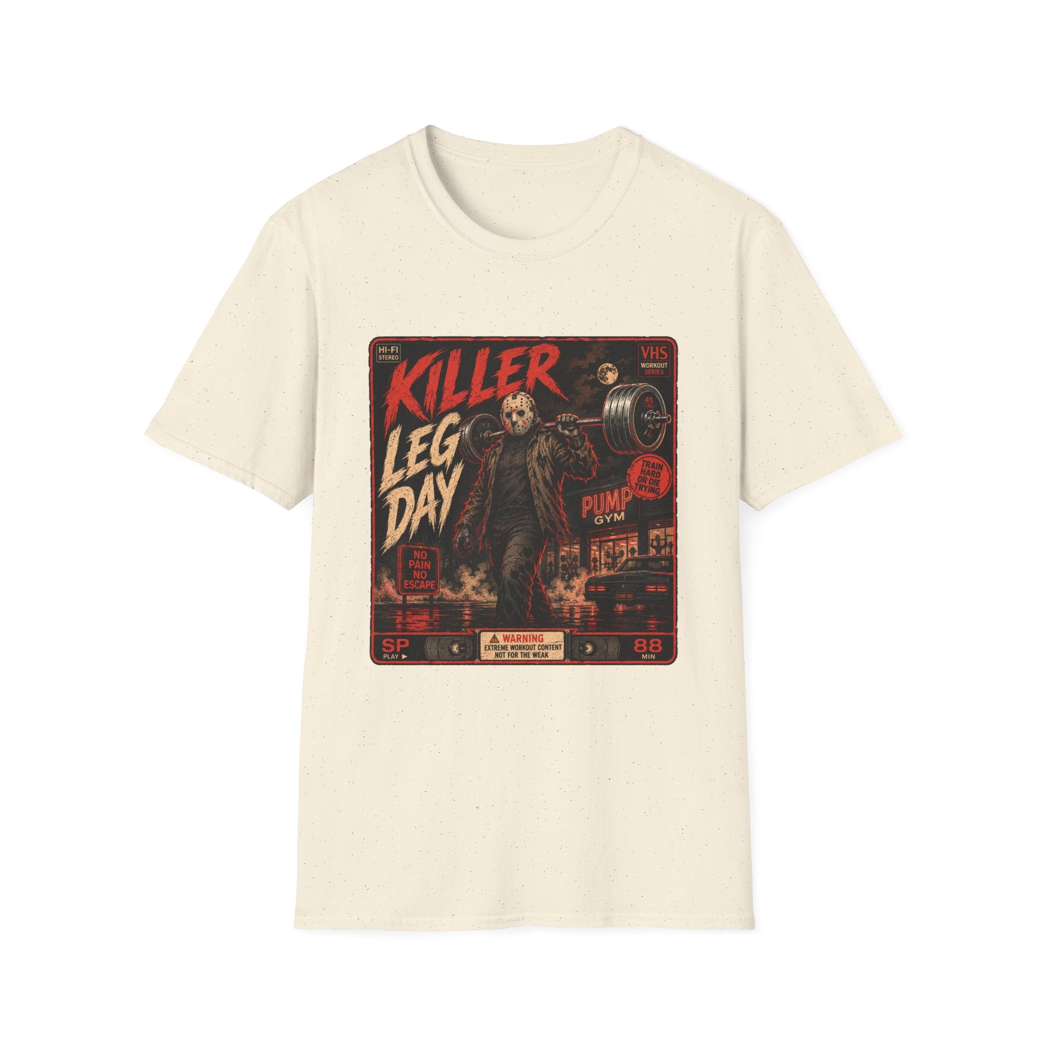 Killer Leg Day T-Shirt - Retro Horror Gym Tee ("Killer Leg Day")