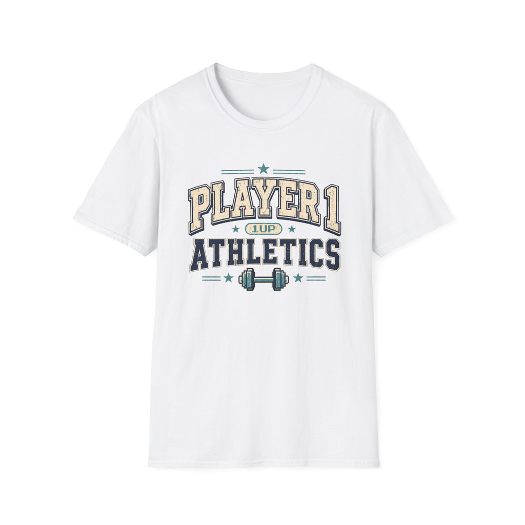 Player 1 Athletics T-Shirt - Vintage Gamer Fitness Tee