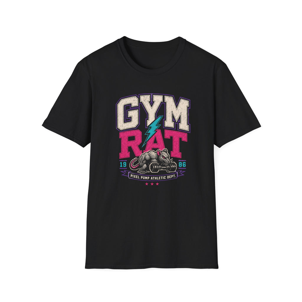 Gym Rat T‑Shirt - Retro Lightning Fitness Tee for Gym Lovers