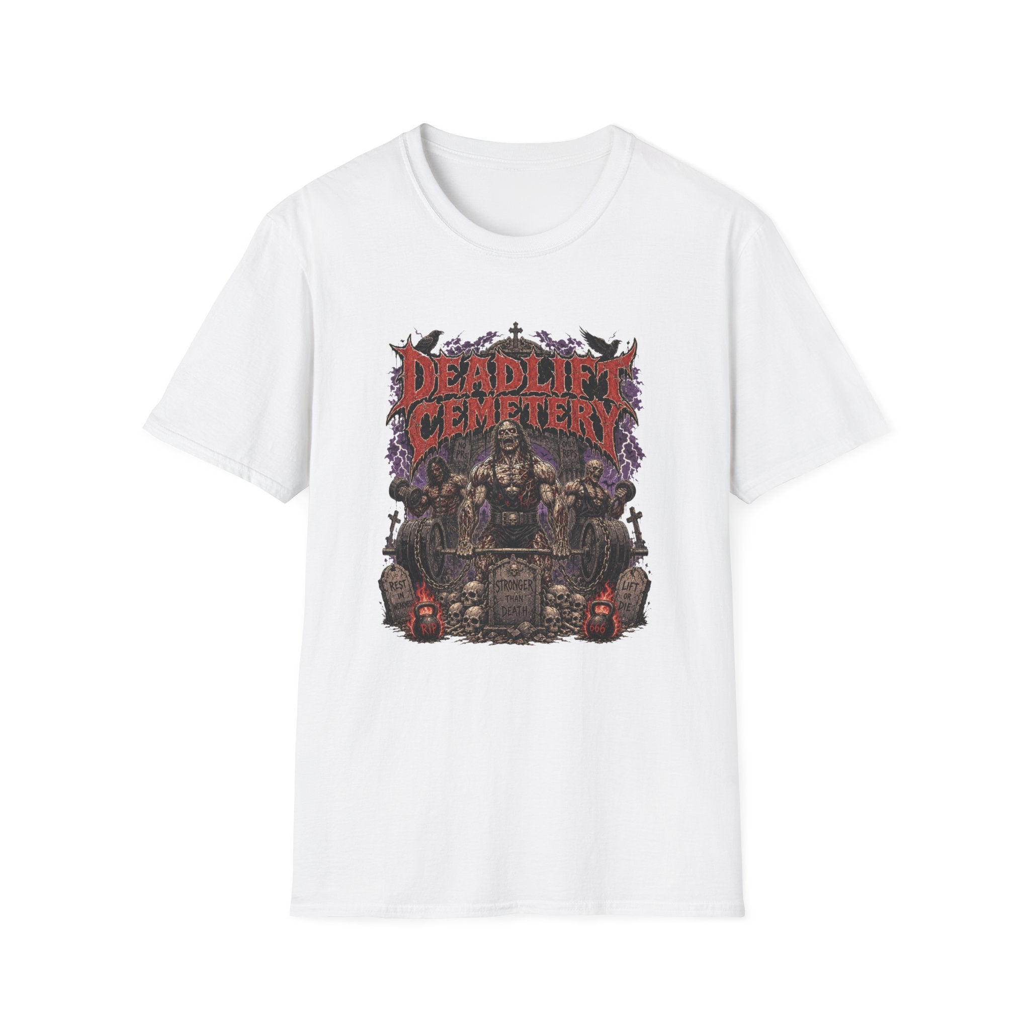 Deadlift Cemetery T-Shirt - Heavy Metal Gym Motivation Tee
