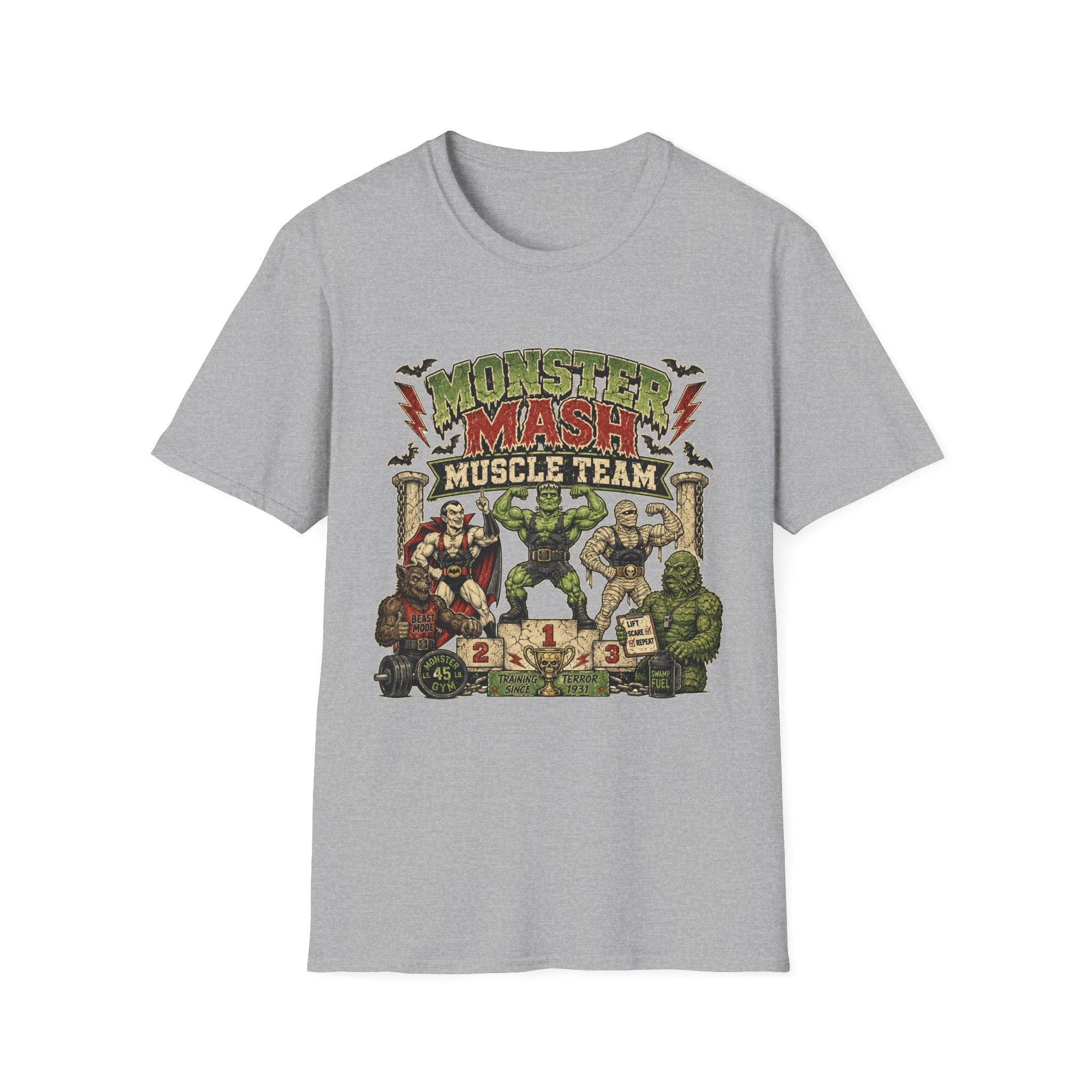Monster Mash Muscle Team T-Shirt - Halloween Gym & Workout Tee