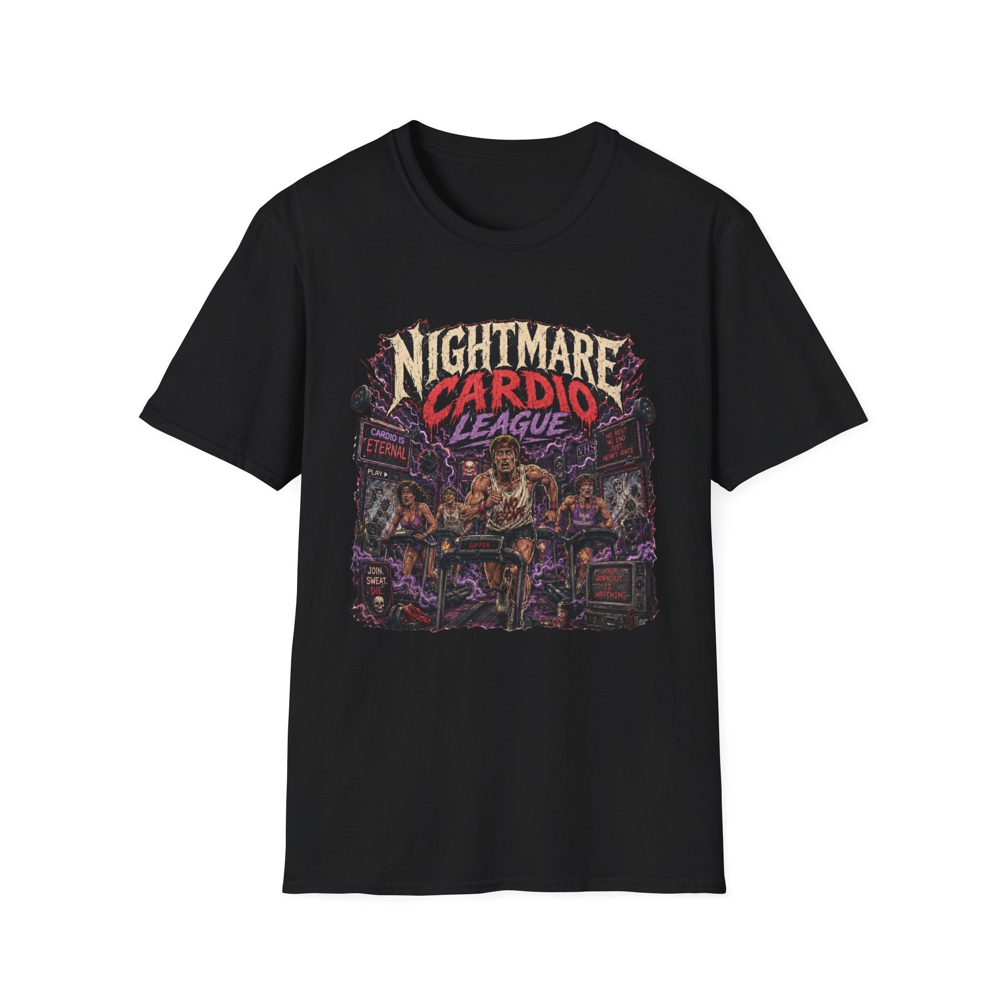 Nightmare Cardio League T-Shirt - Horror Workout Graphic Tee