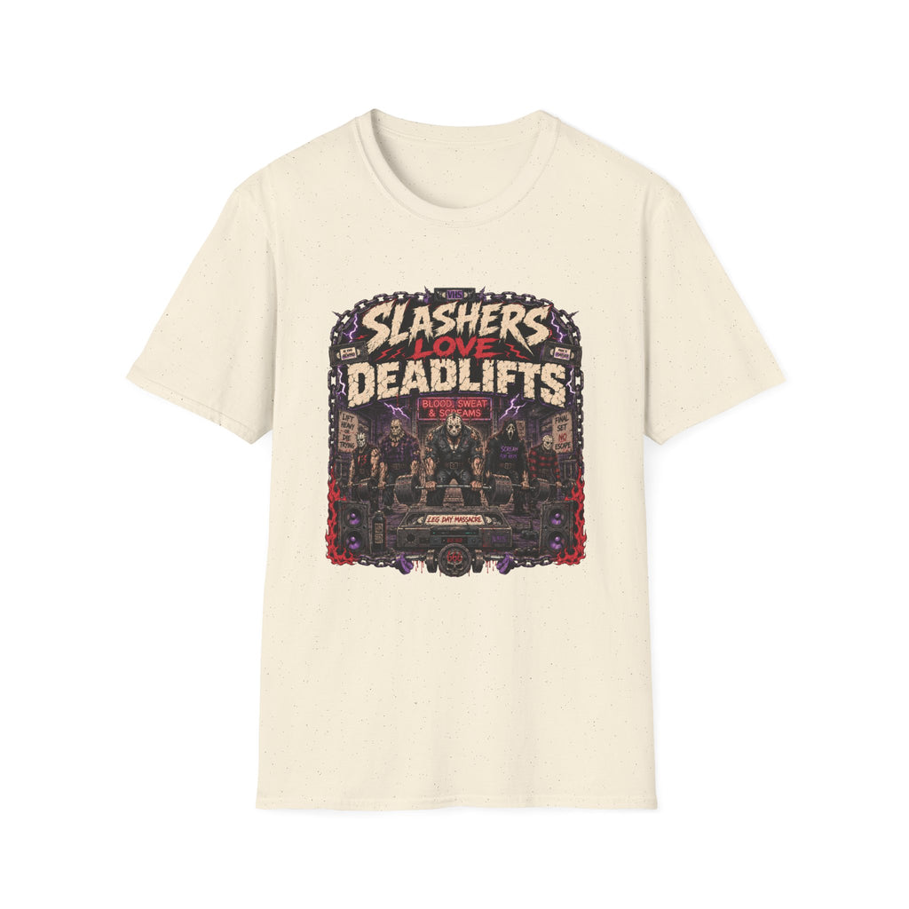 Slasher Gym T‑Shirt - "Slashers Love Deadlifts" Horror Workout Tee