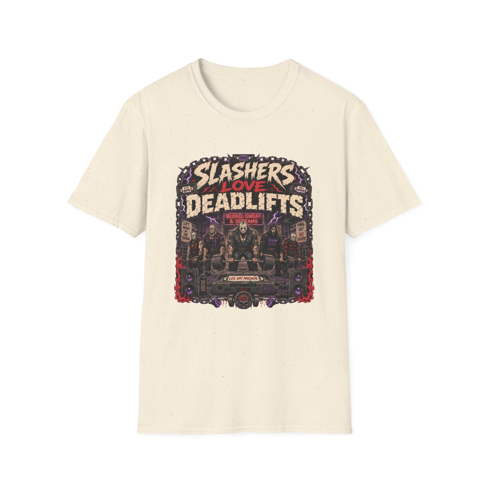 Slasher Gym T‑Shirt - "Slashers Love Deadlifts" Horror Workout Tee