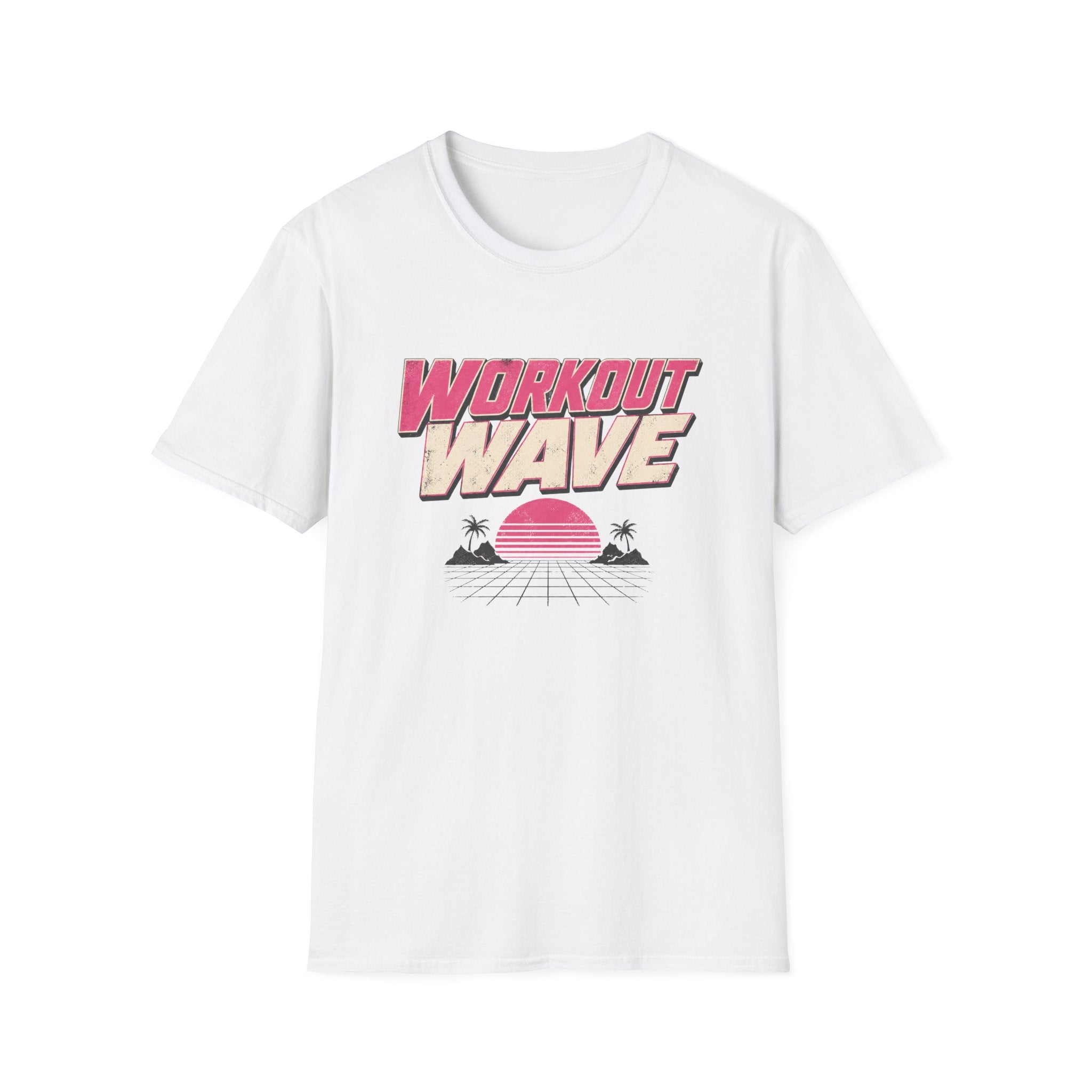 Workout Wave T-Shirt - Retro 80s Vaporwave Fitness Tee