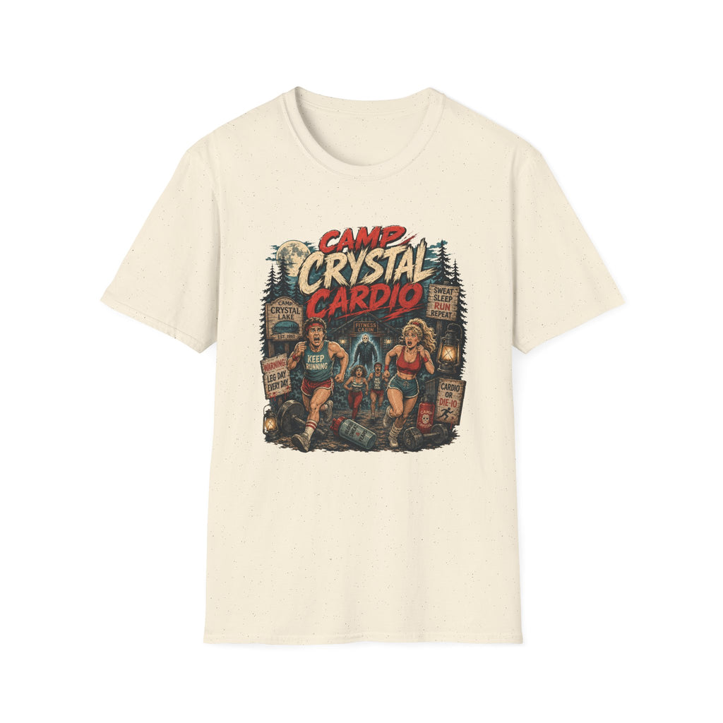 Camp Crystal Cardio T-Shirt - Retro Horror Fitness Tee