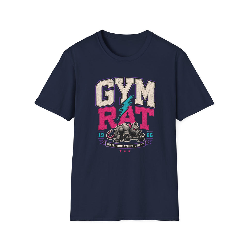 Gym Rat T‑Shirt - Retro Lightning Fitness Tee for Gym Lovers