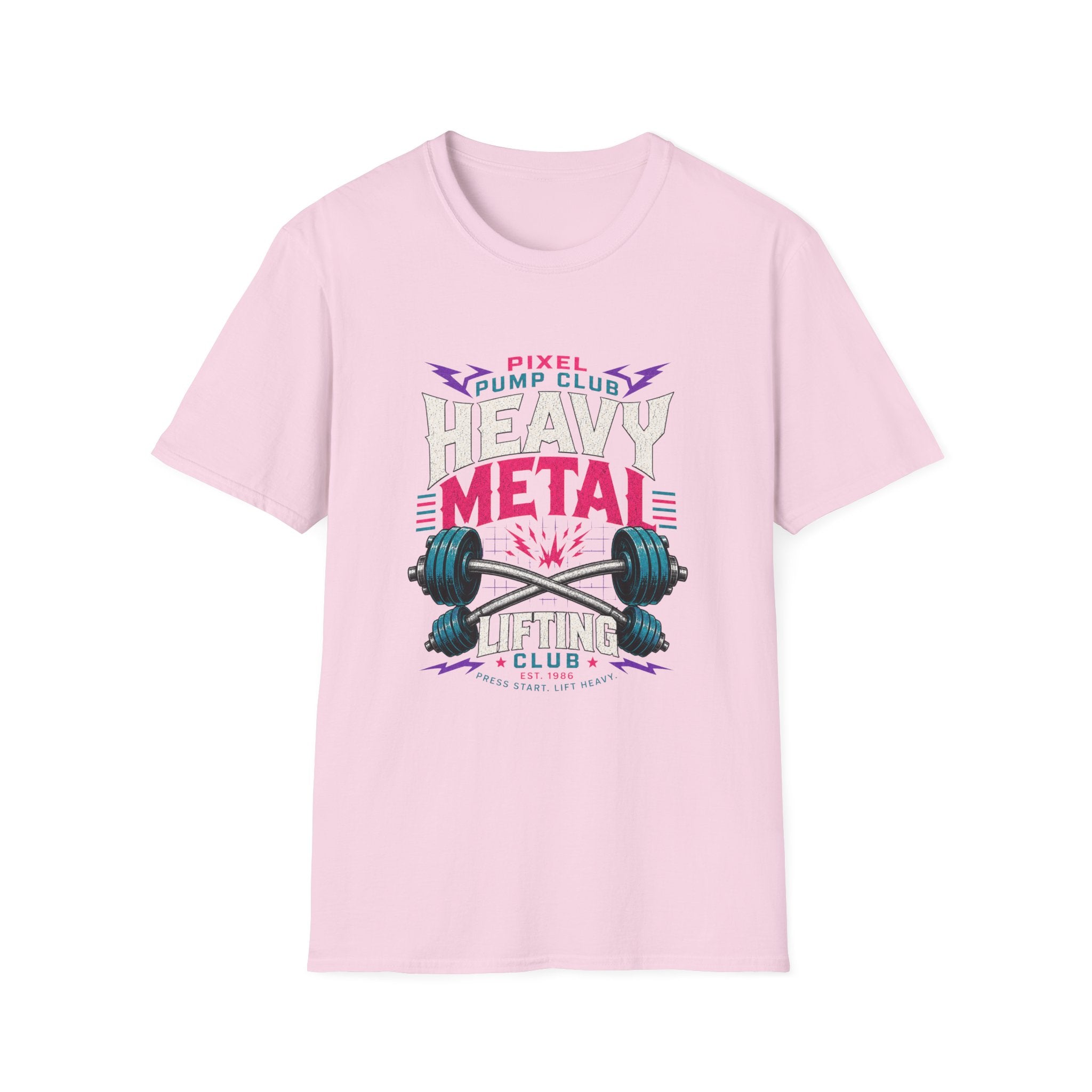 Heavy Metal Lifting Club T-Shirt - Pixel Pump Club Gym Tee