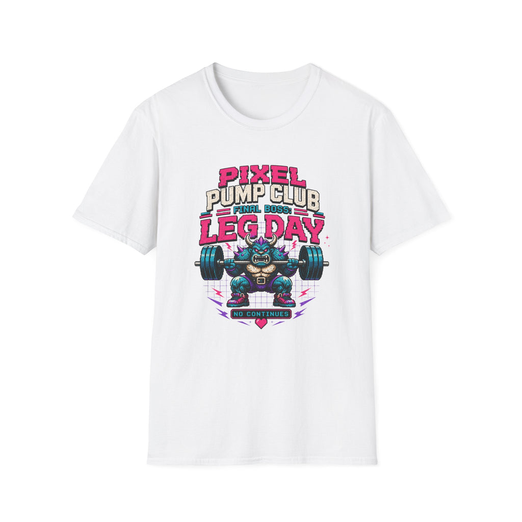 Leg Day T‑Shirt - "Pixel Pump Club Final Boss" Gamer Gym Tee