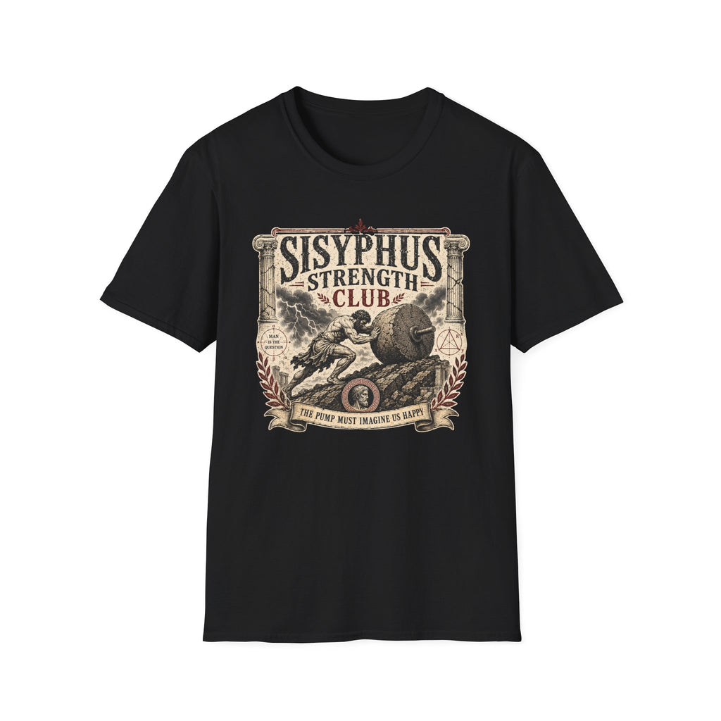Sisyphus Strength Club T-Shirt - Mythology Gym Motivation Tee